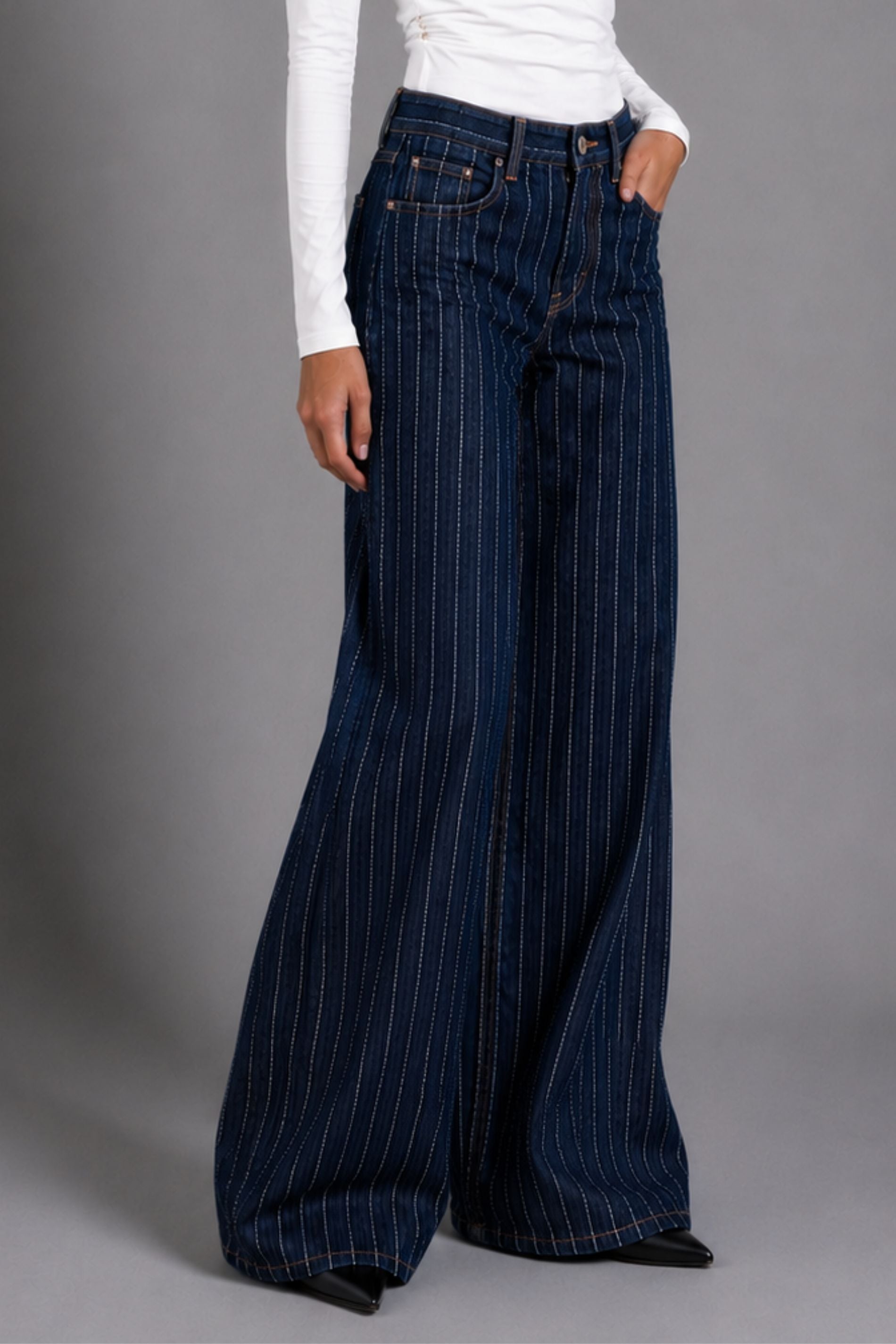 JEANS WIDE LEG JOSEFA RAYAS TIRO BAJO azul r