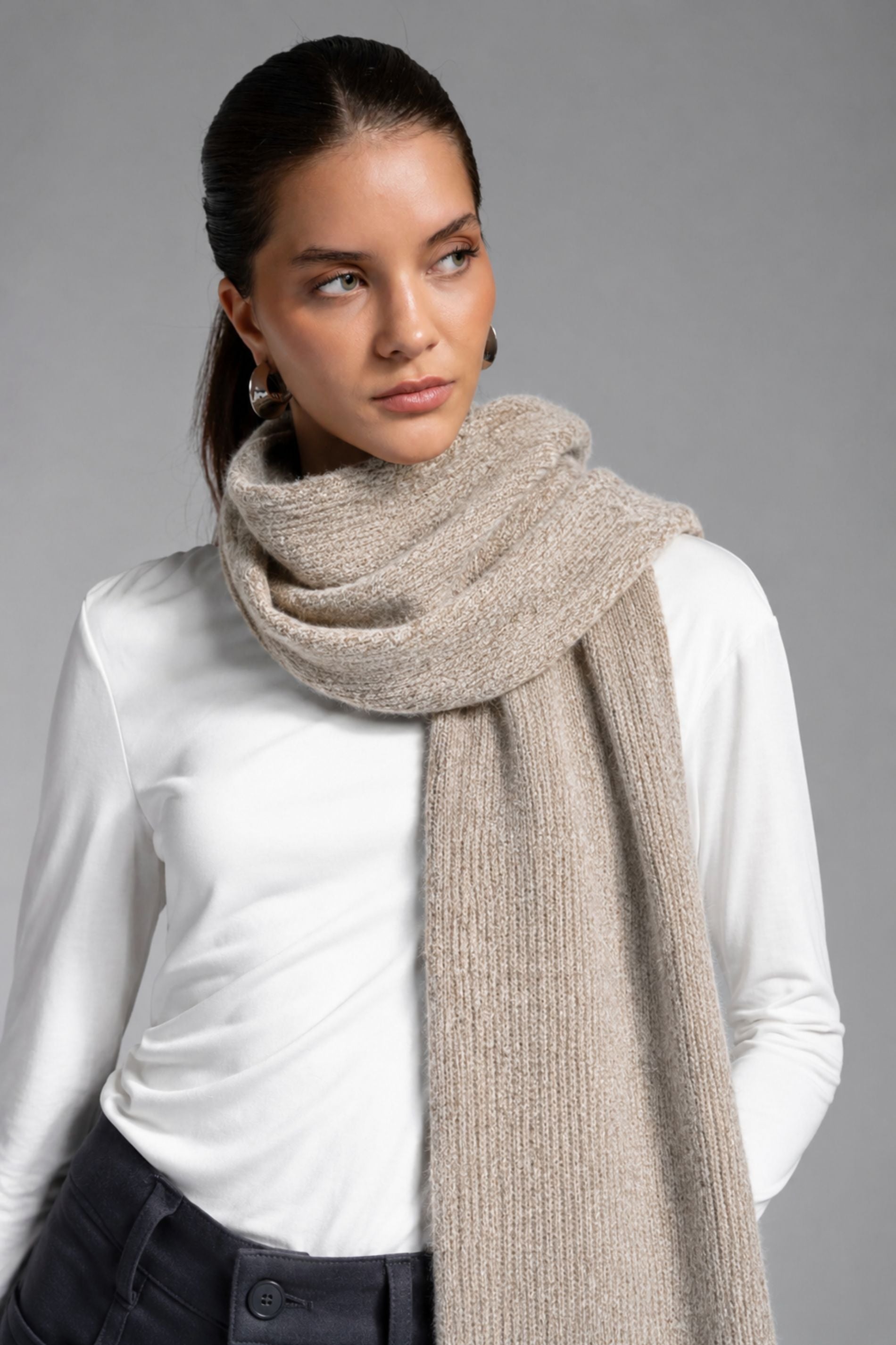 BUFANDA RIB beige