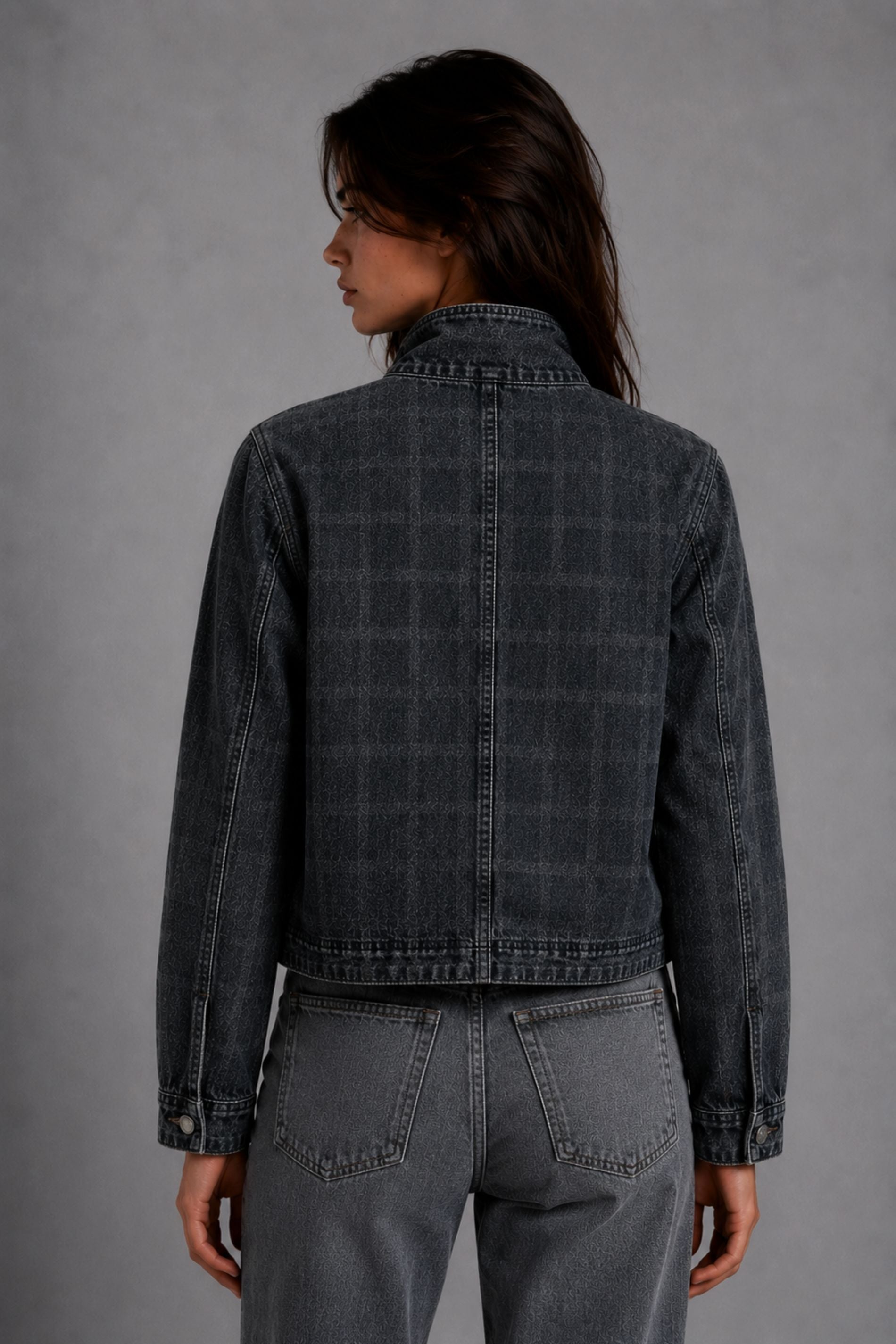 CHAQUETA TESSA CHECKS marengo