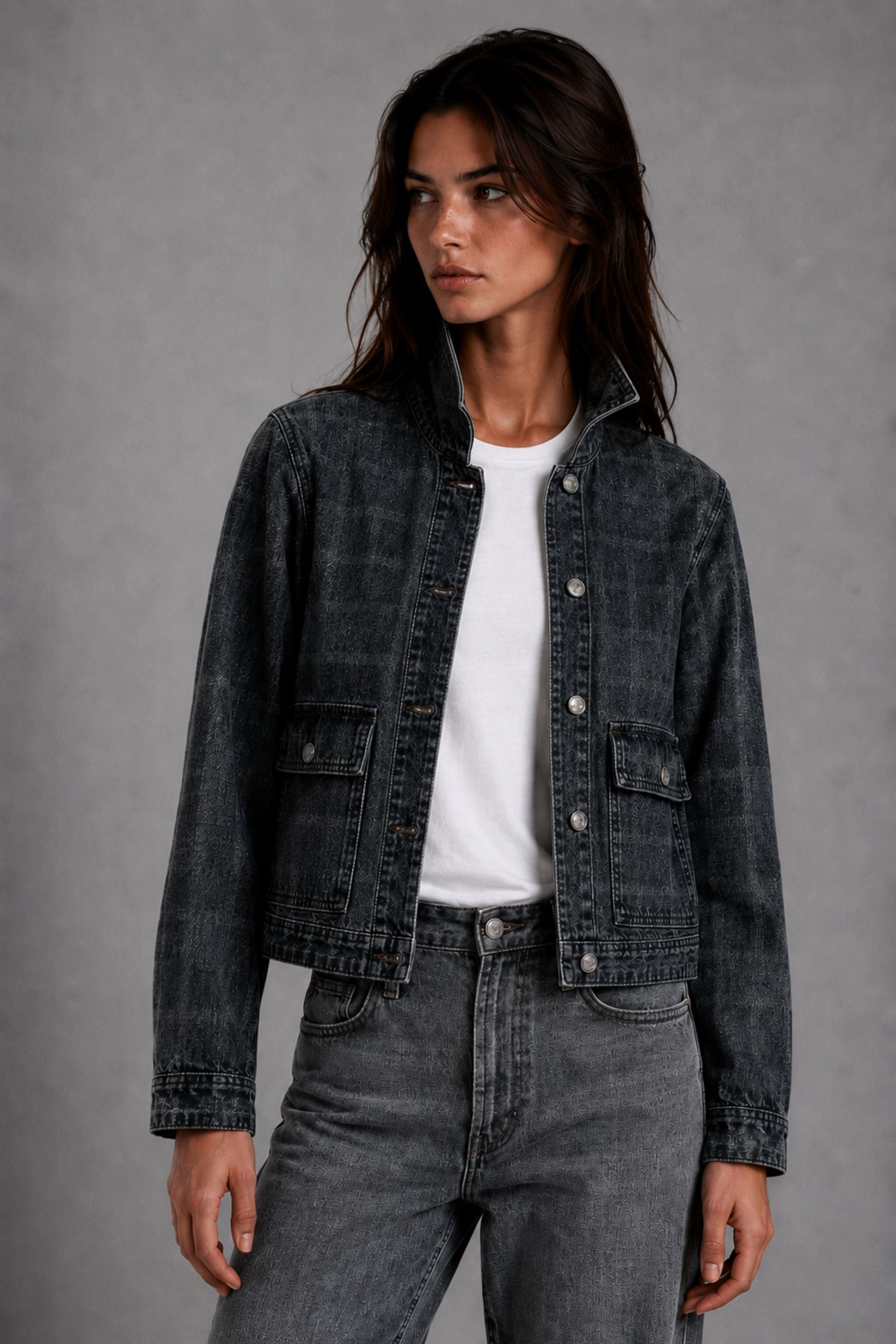 CHAQUETA TESSA CHECKS marengo