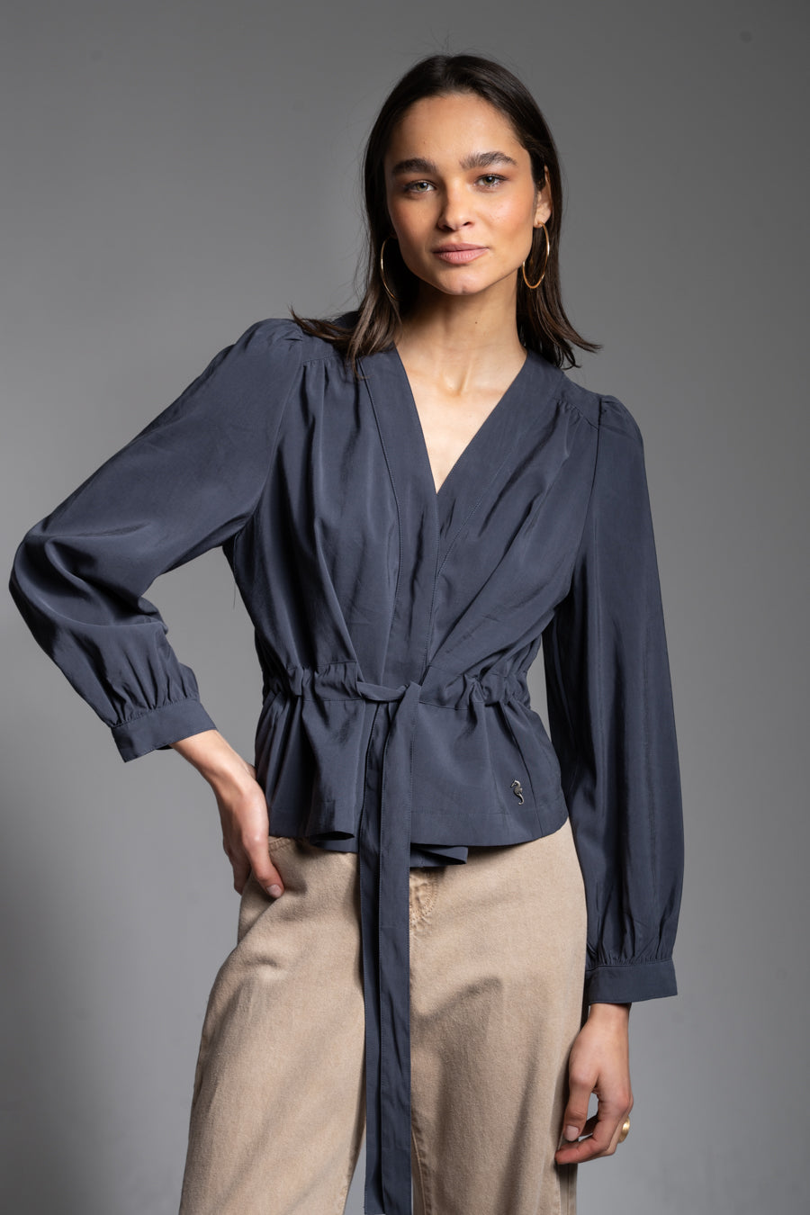 BLUSA IVOIRE azul marino