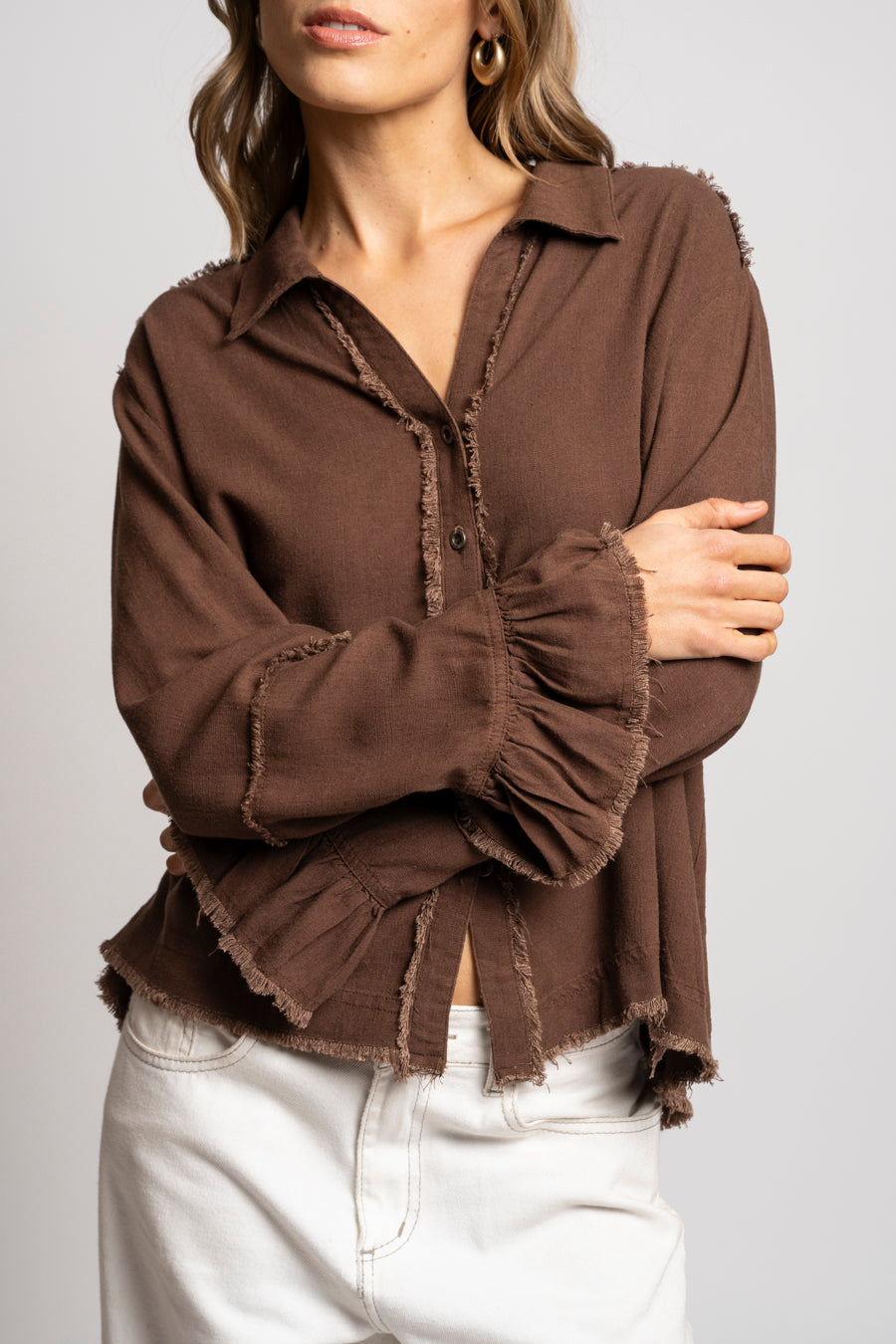 BLUSA SOLE Lino chocolate