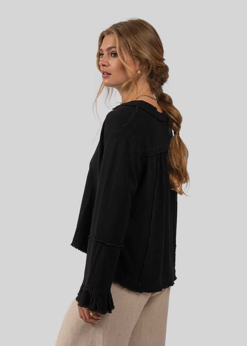 BLUSA SOLE Lino negro