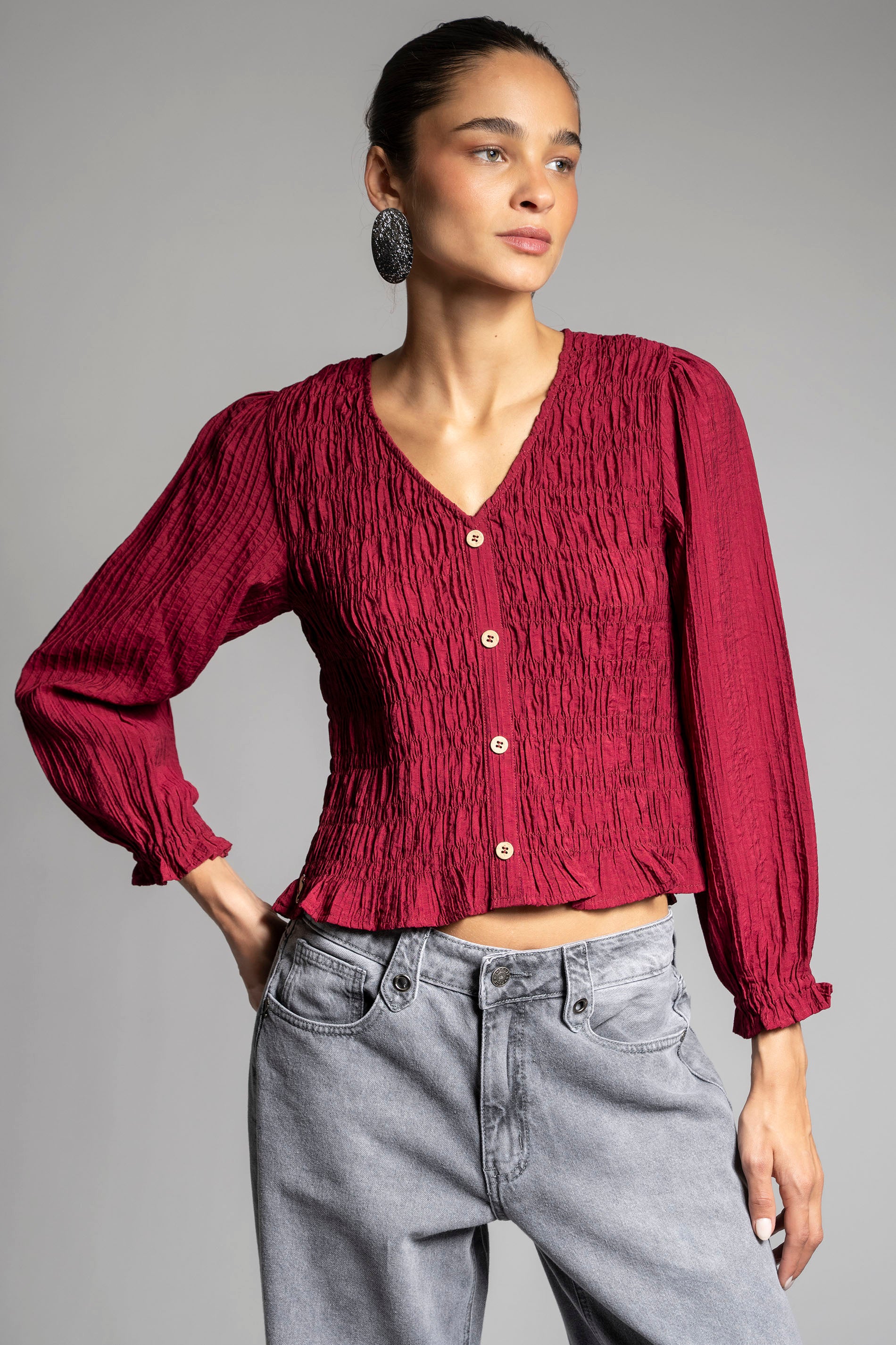 BLUSA VALENTINA burdeo