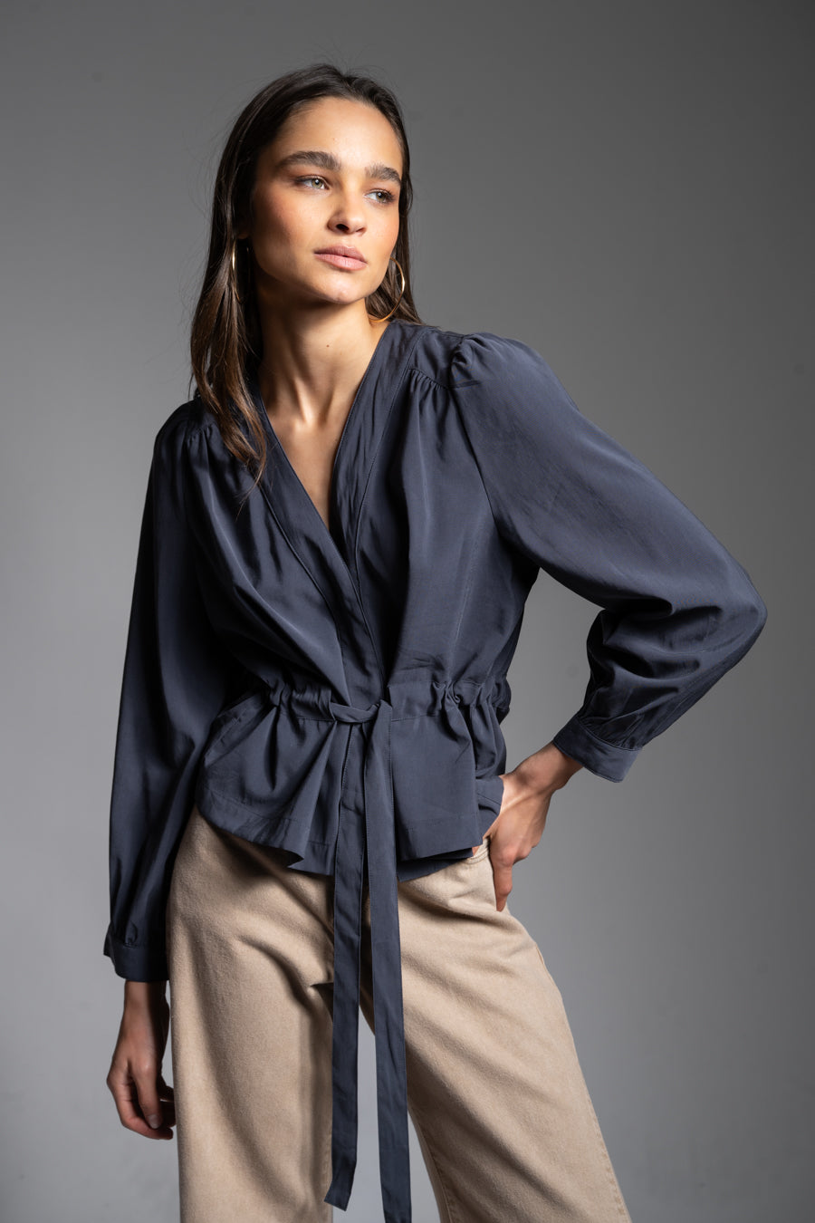 BLUSA IVOIRE azul marino