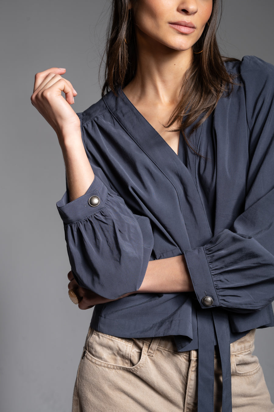 BLUSA IVOIRE azul marino