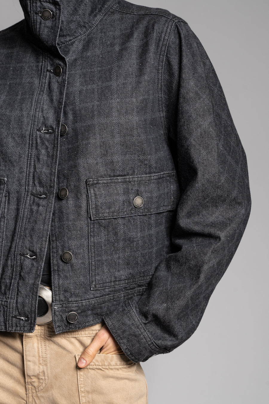 CHAQUETA TESSA CHECKS marengo