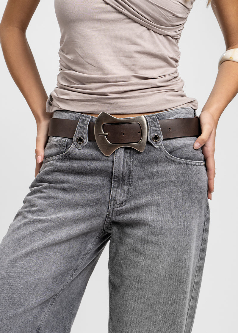 CINTURÓN CUERO ARCO chocolate