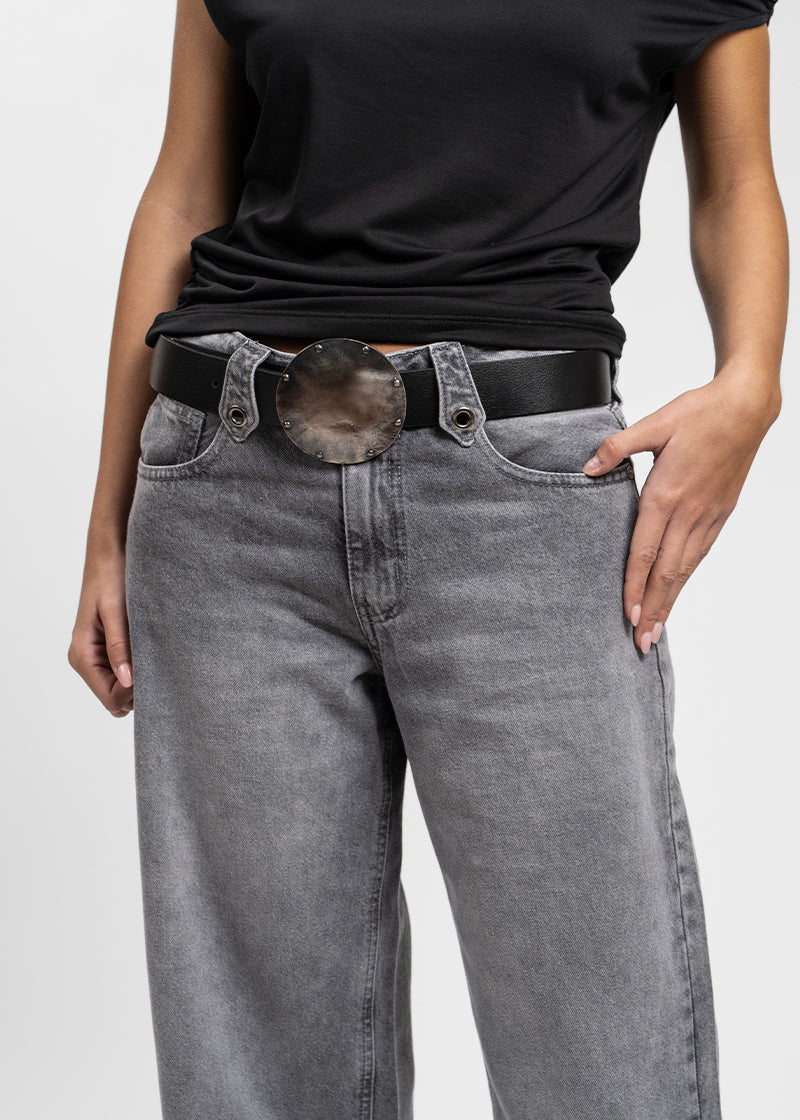 CINTURÓN CUERO ARES negro