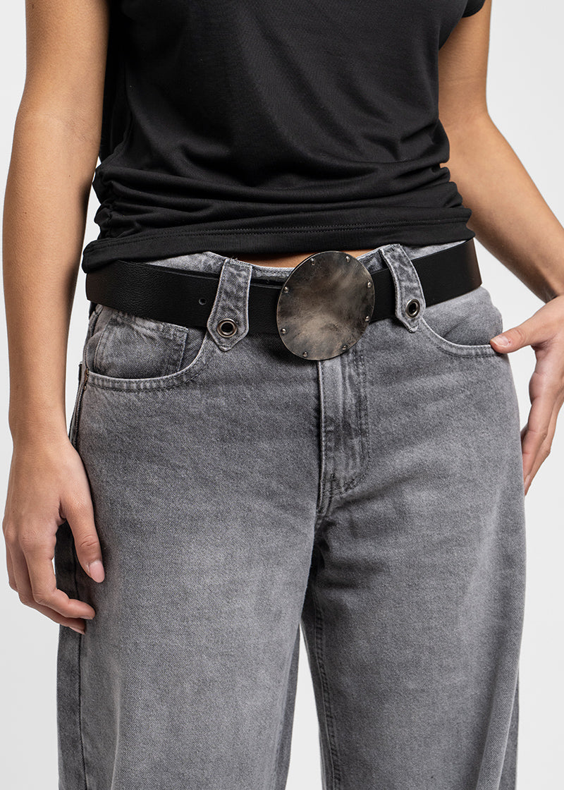 CINTURÓN CUERO ARES negro