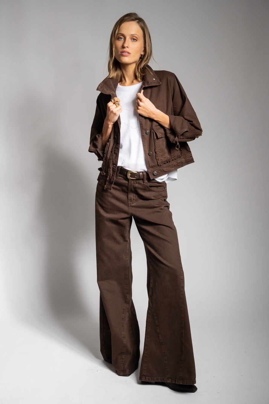 JEANS PALAZZO TIRO ALTO BERNARDA chocolate