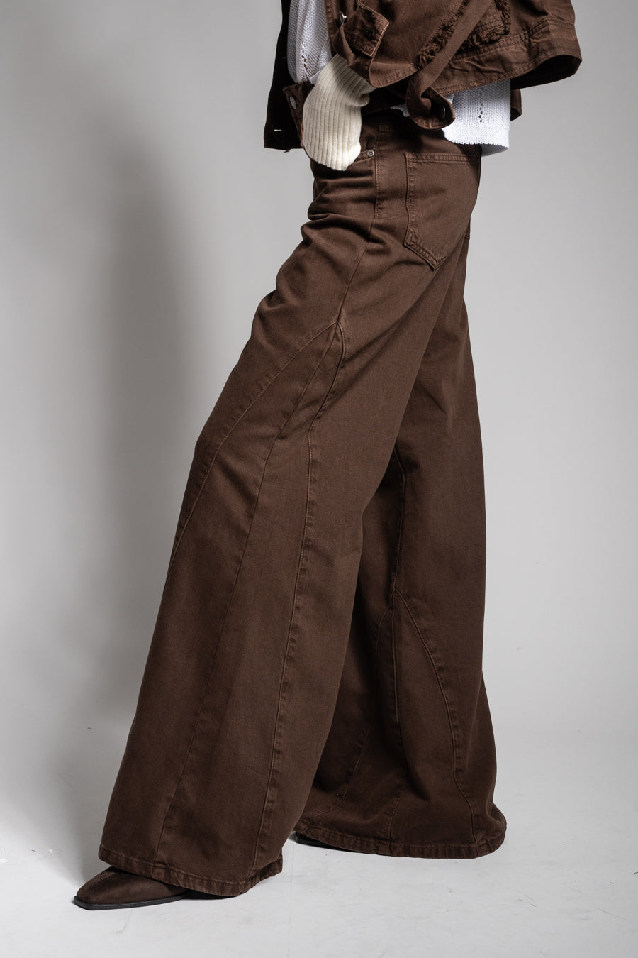 JEANS PALAZZO TIRO ALTO BERNARDA chocolate