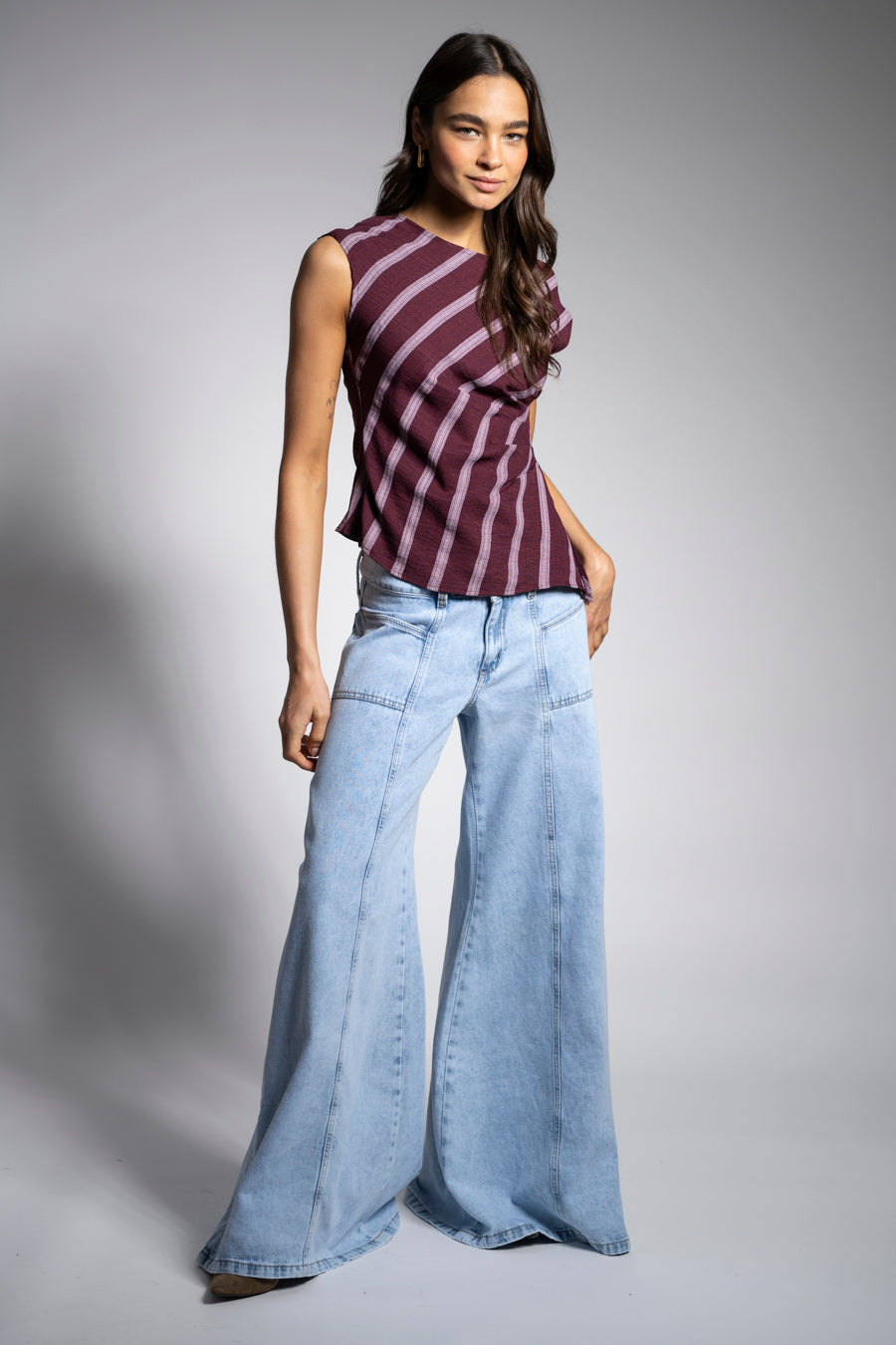 JEANS PALAZZO TIRO MEDIO ARIANNA I celeste
