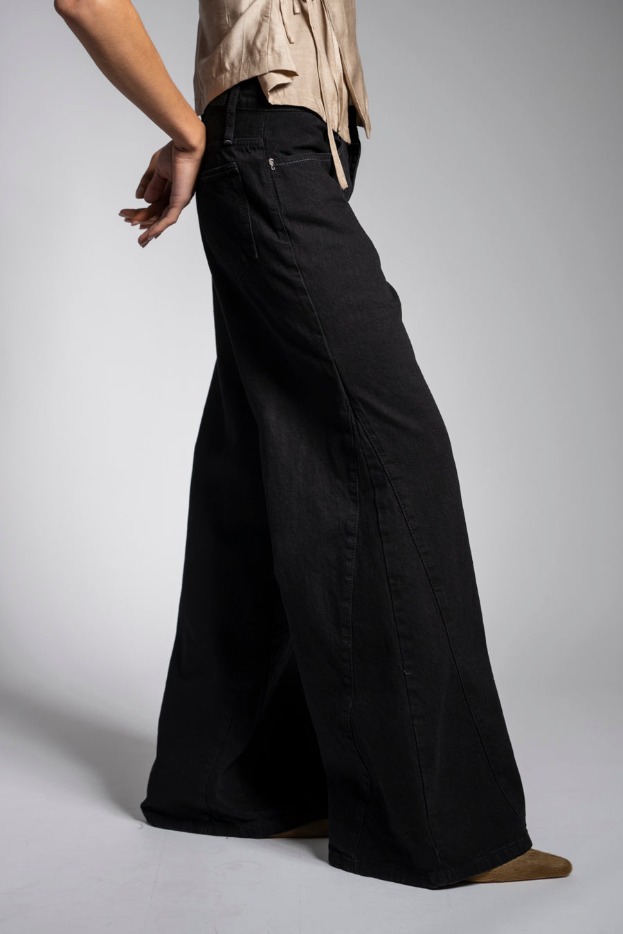 JEANS MUJER PALAZZO TIRO ALTO BERNARDA negro