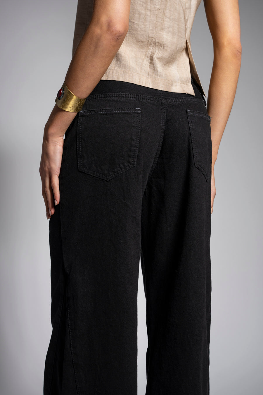 JEANS MUJER PALAZZO TIRO ALTO BERNARDA negro