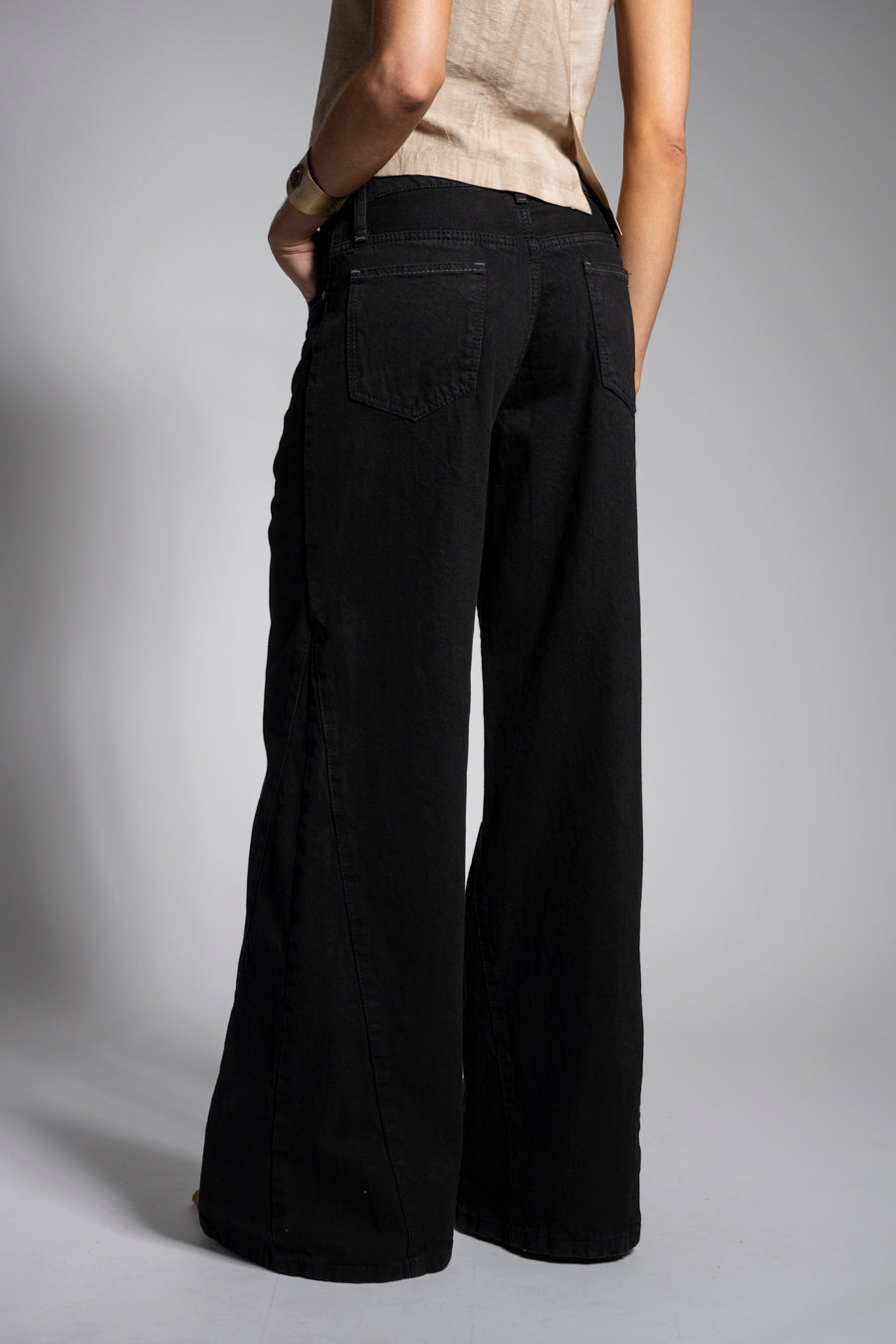 JEANS MUJER PALAZZO TIRO ALTO BERNARDA negro