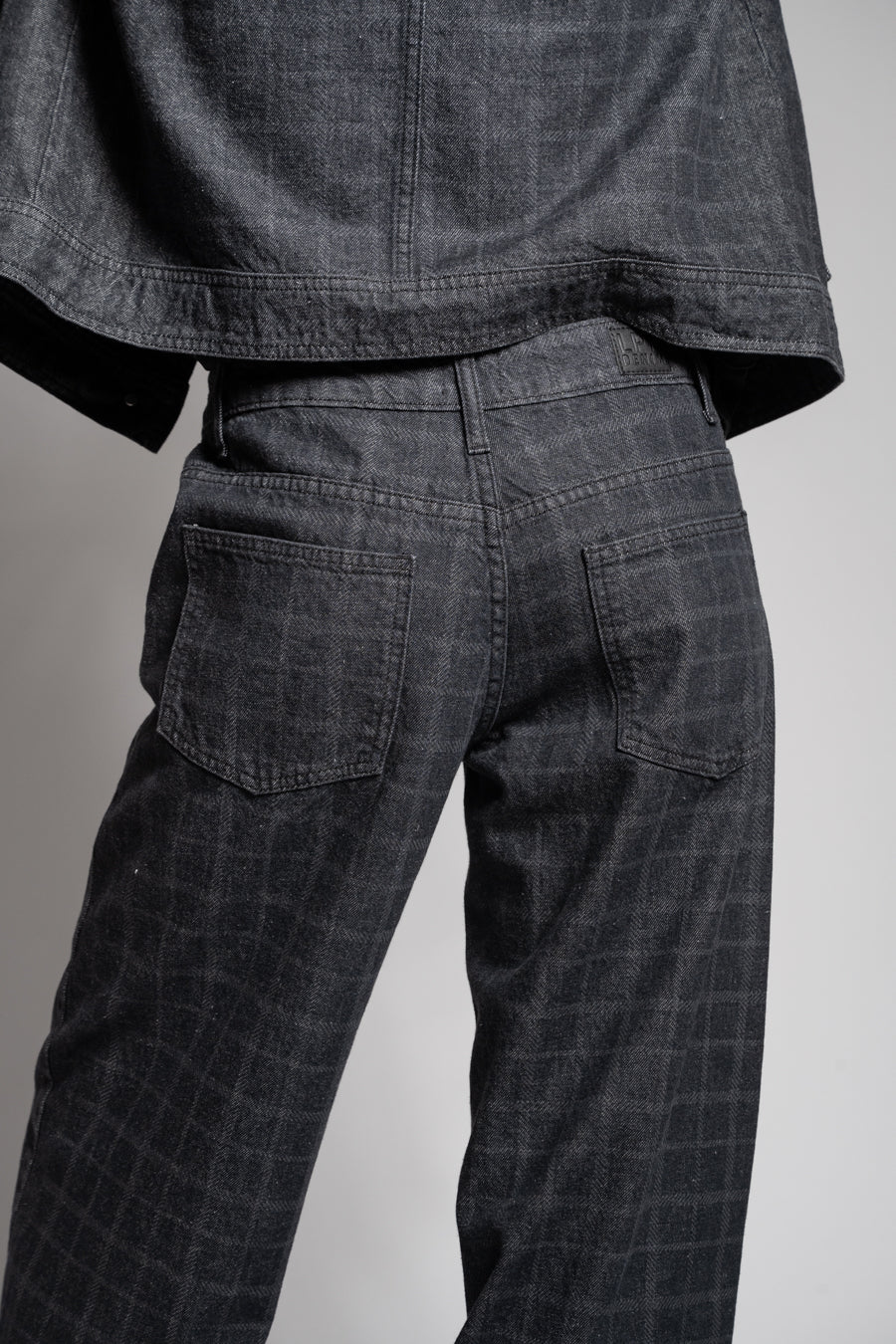 JEANS WIDE LEG JOSEFA CHECKS TIRO BAJO marengo