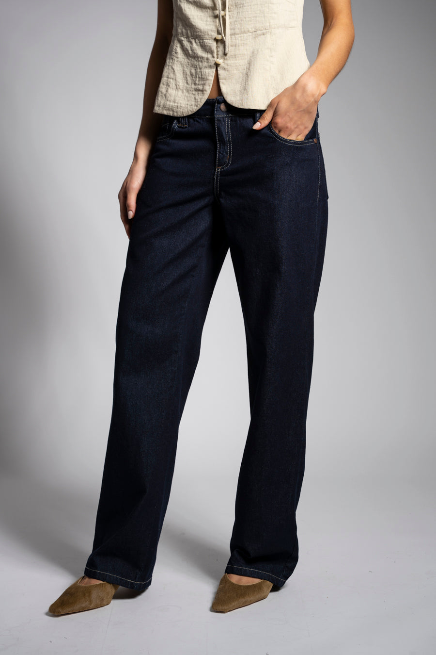JEANS MUJER RECTO IRENE TIRO BAJO azul r