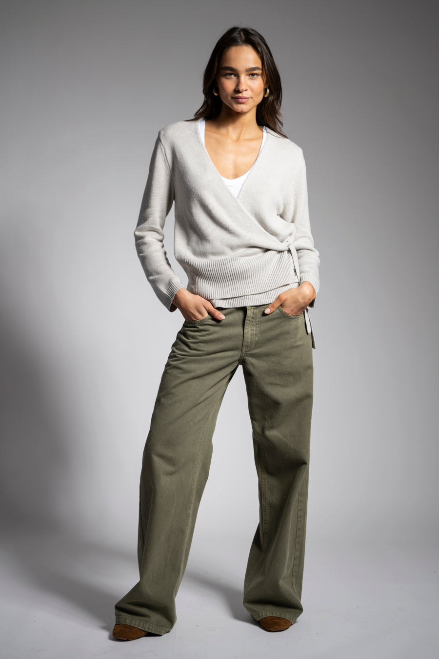JEANS WIDE LEG JOSEFA TIRO BAJO verde