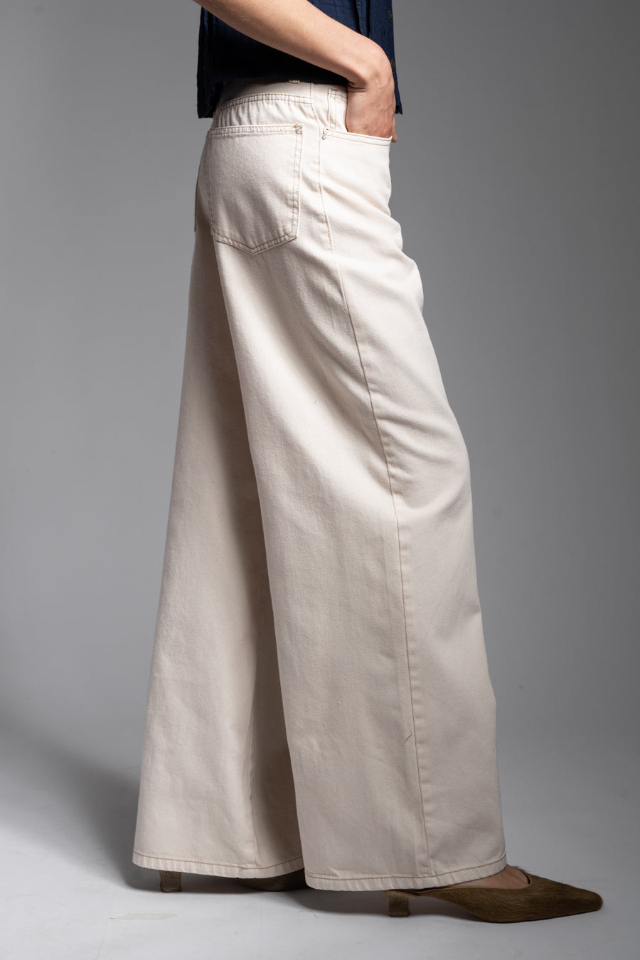 JEANS WIDE LEG TIRO ALTO JOSEFA crudo
