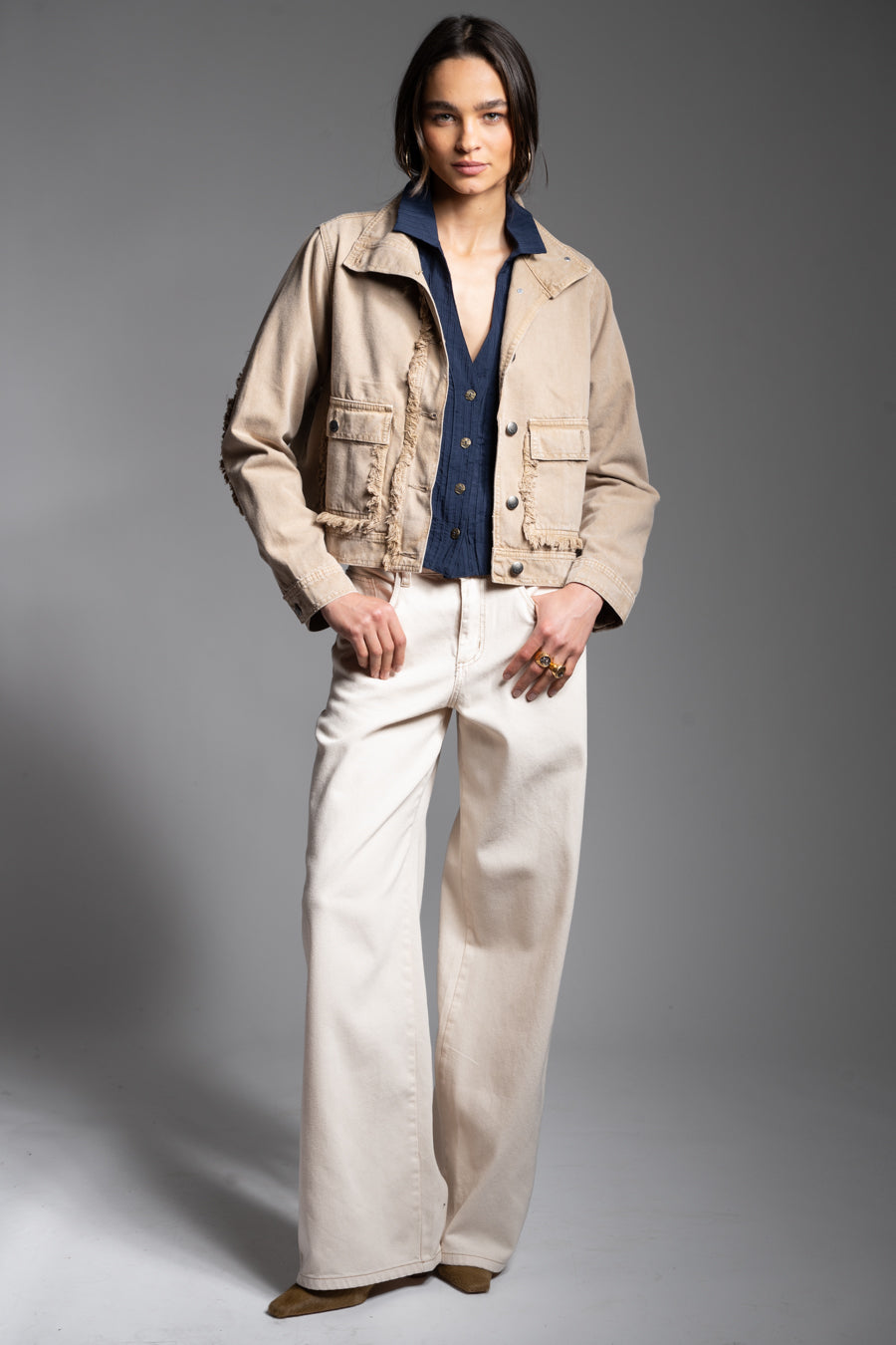 JEANS WIDE LEG TIRO ALTO JOSEFA crudo