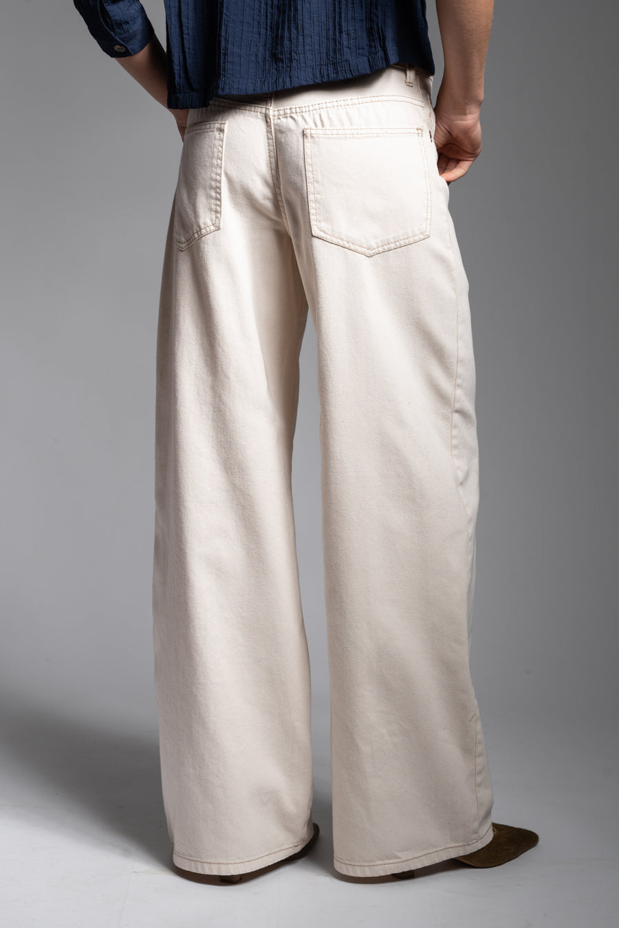 JEANS WIDE LEG TIRO ALTO JOSEFA crudo