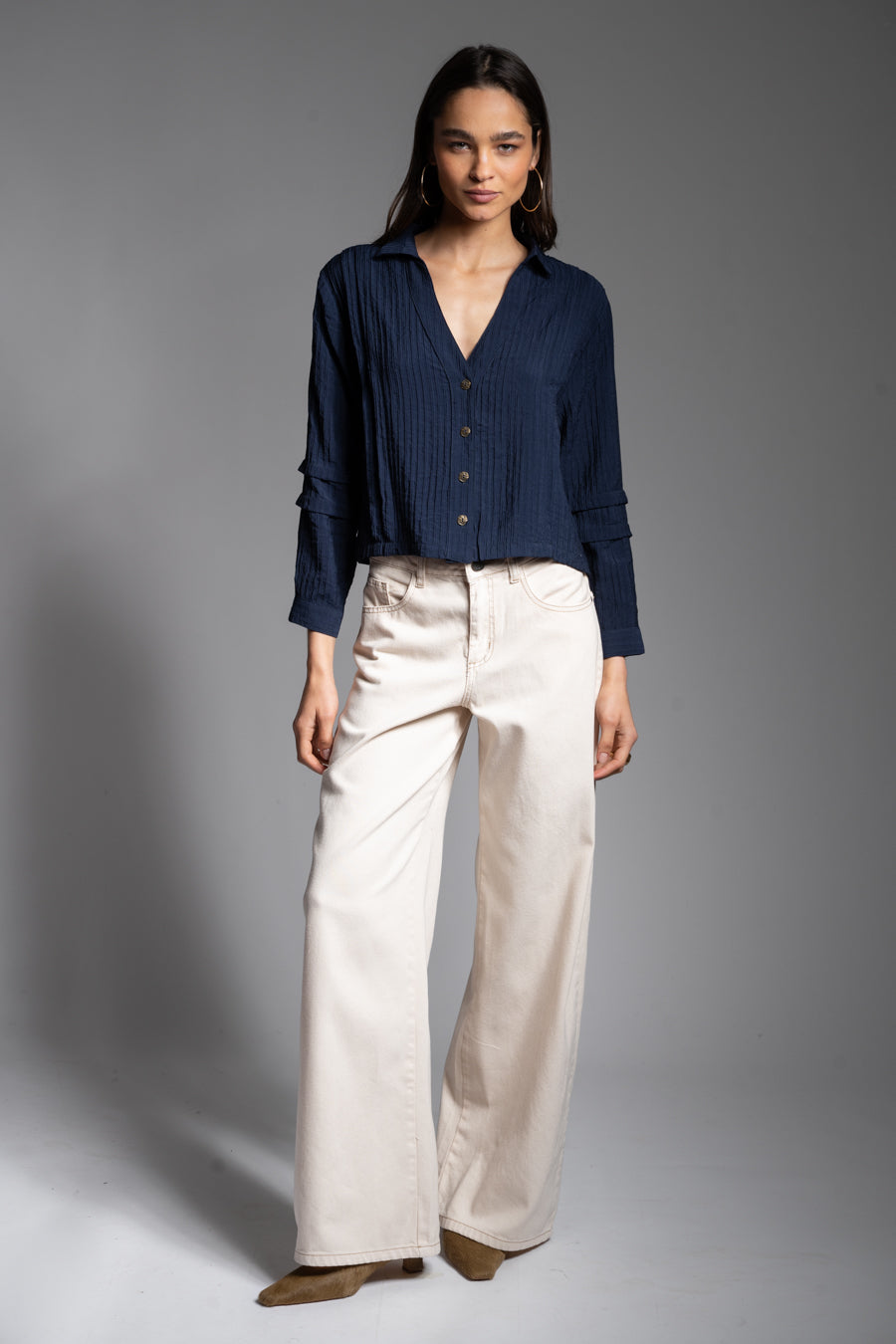 JEANS WIDE LEG TIRO ALTO JOSEFA crudo