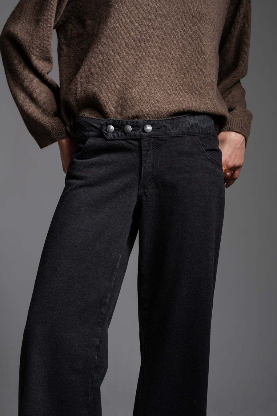 JEANS WIDE LEG TIRO BAJO LUCIANA negro