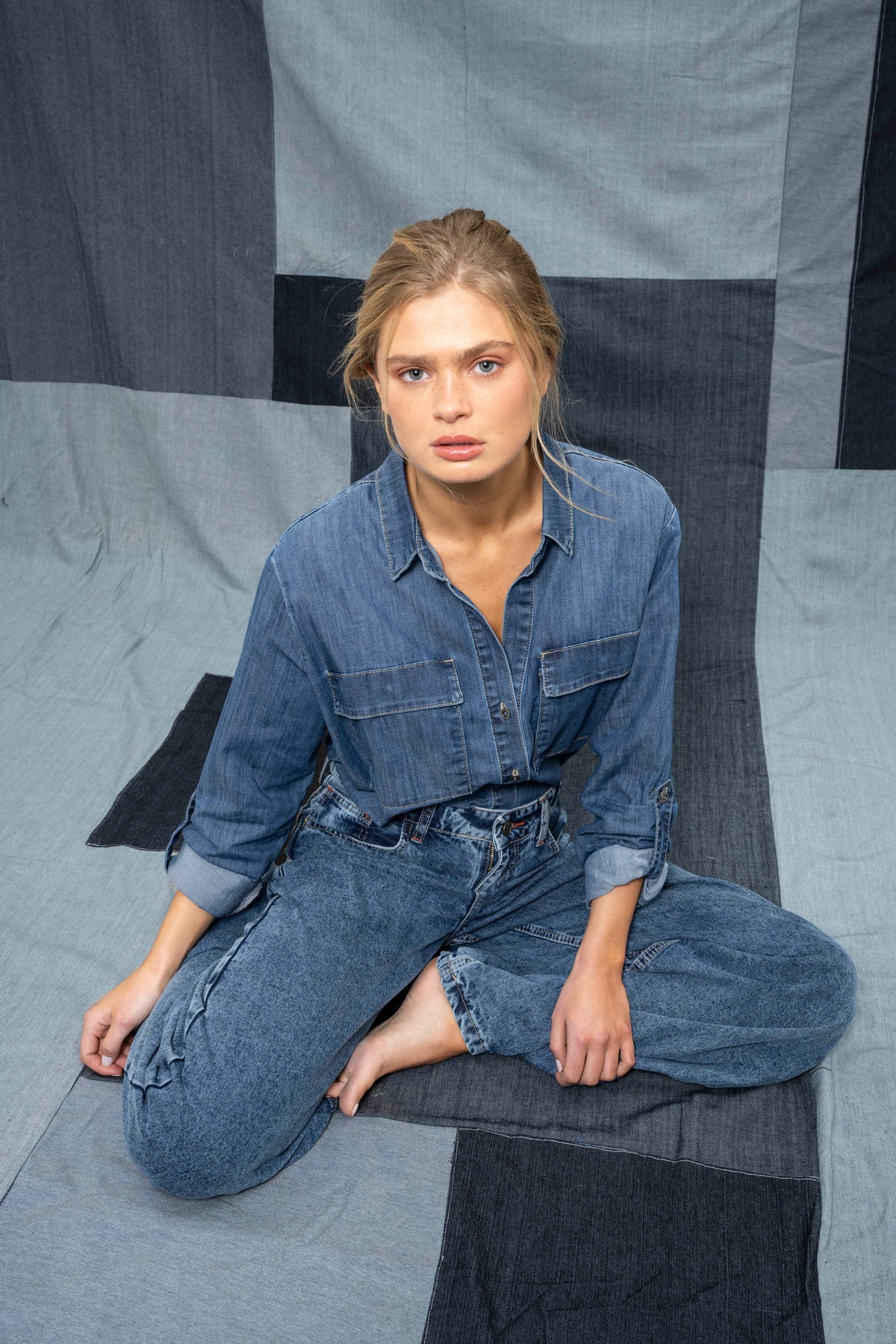 JEANS MUJER WIDE LEG TIRO ALTO JOSEFA azul