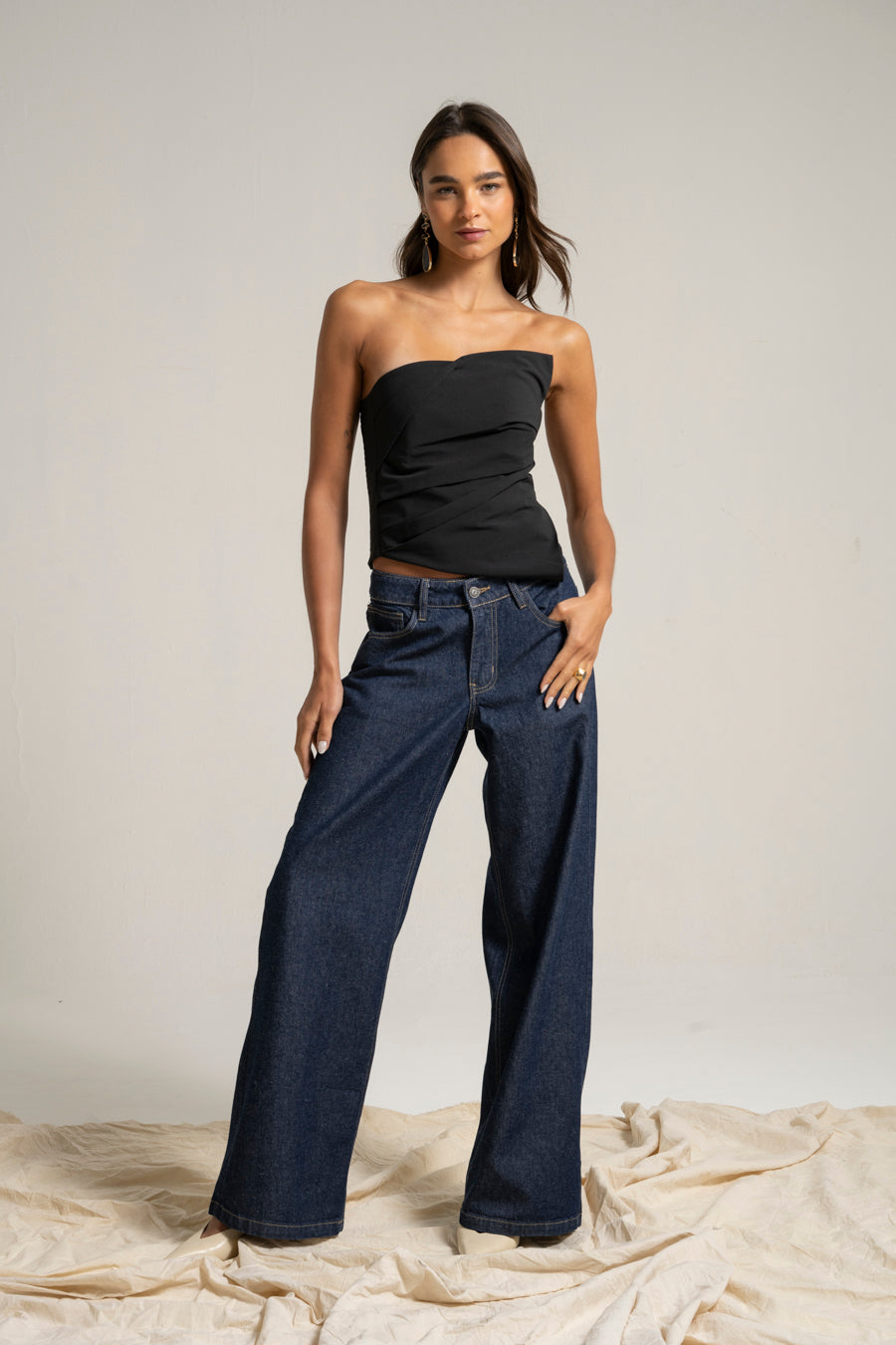 JEANS MUJER WIDE LEG TIRO BAJO JOSEFA azul r