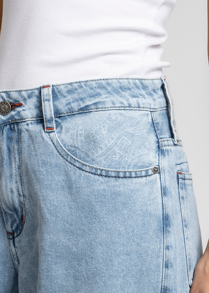 JEANS PALAZZO TIRO ALTO BERNARDA celeste