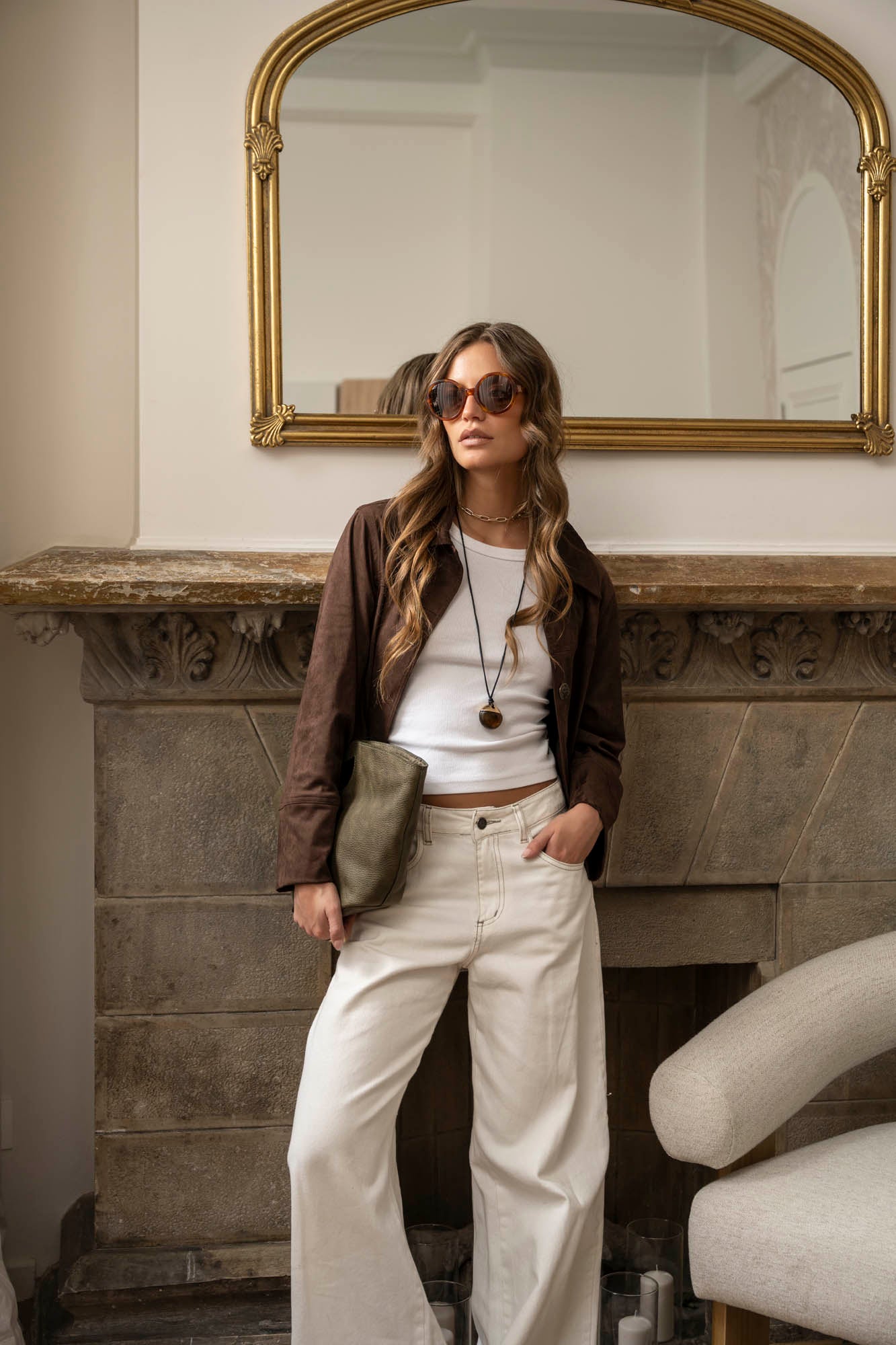 JEANS WIDE LEG TIRO ALTO JOSEFA blanco