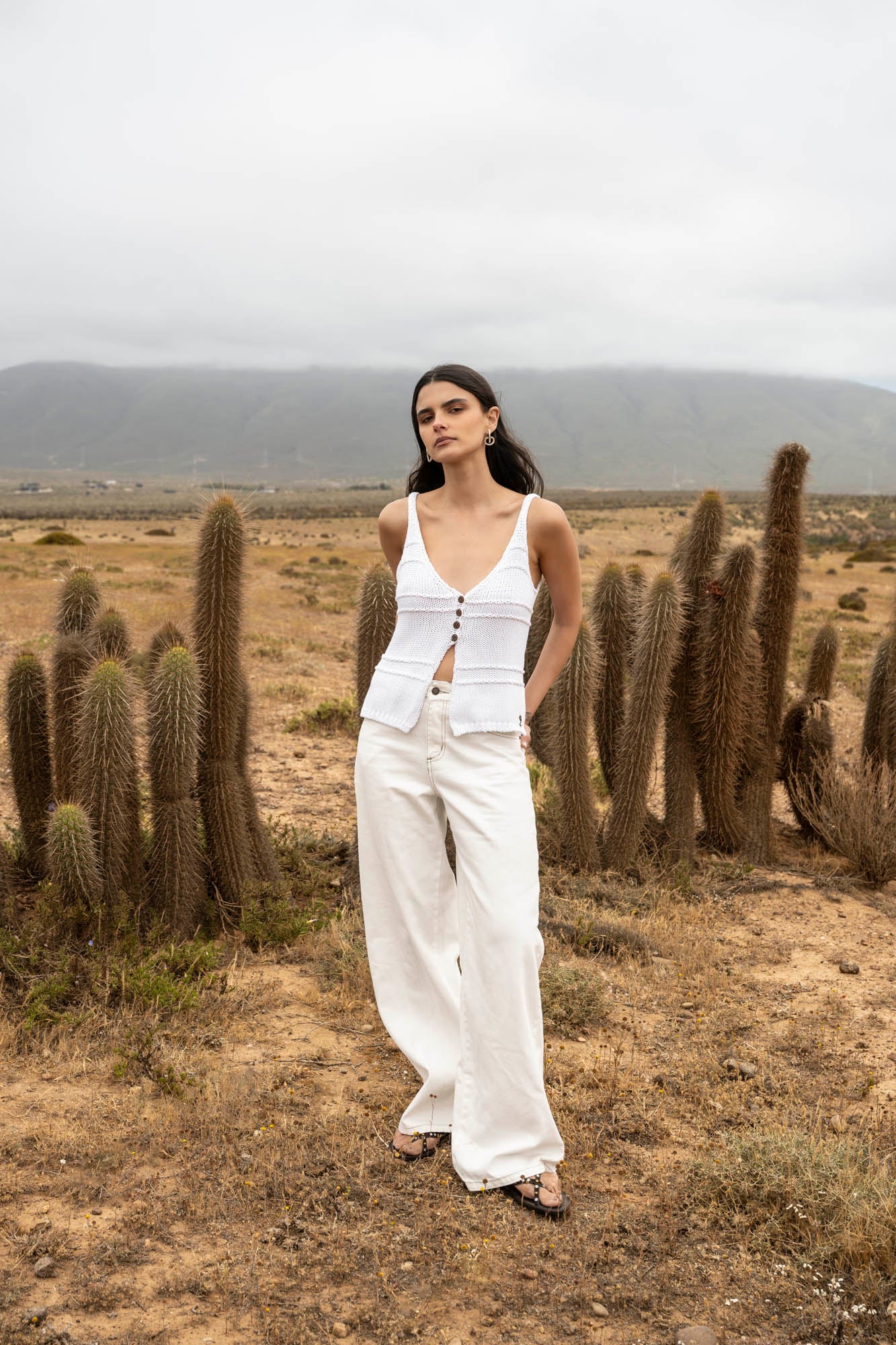 JEANS WIDE LEG TIRO ALTO JOSEFA blanco