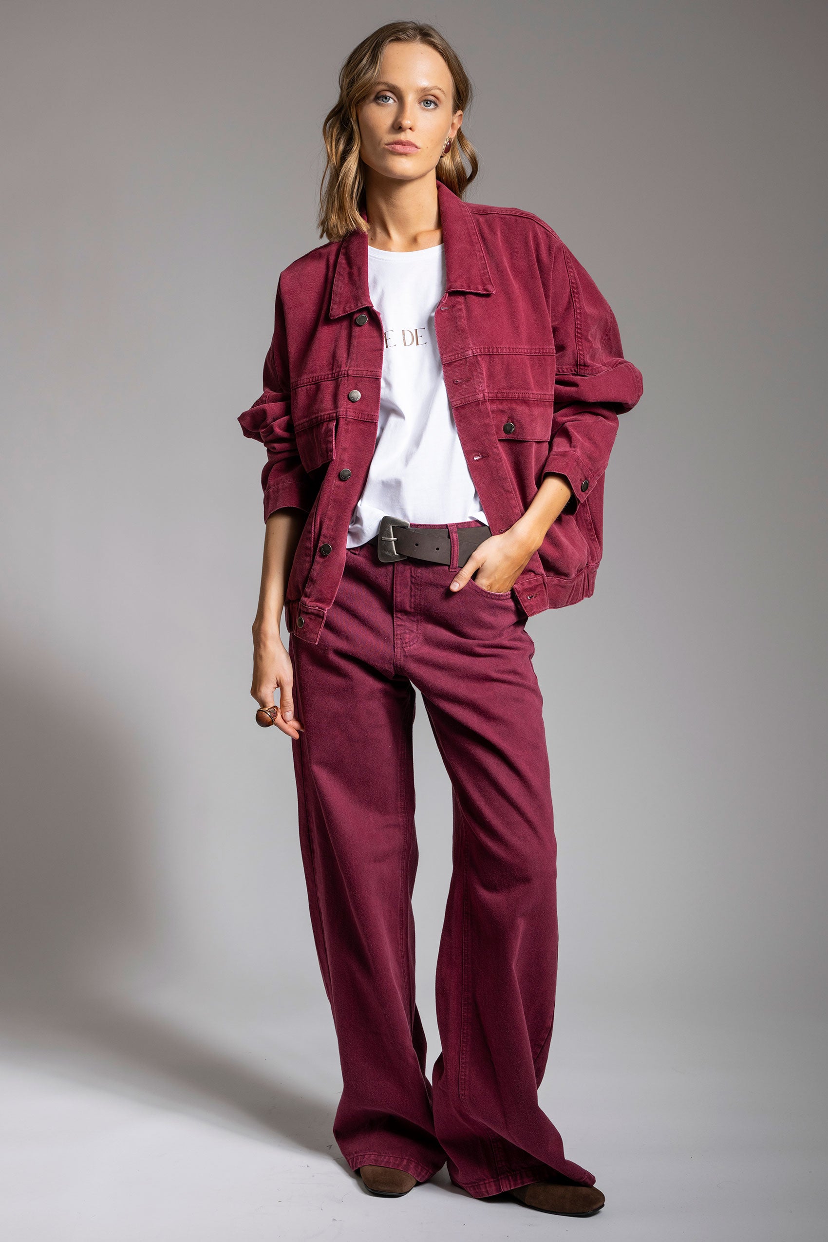 JEANS JOSEFA Wide Leg burdeo