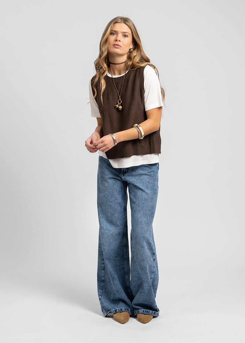 JEANS WIDE LEG TIRO ALTO JOSEFA azul