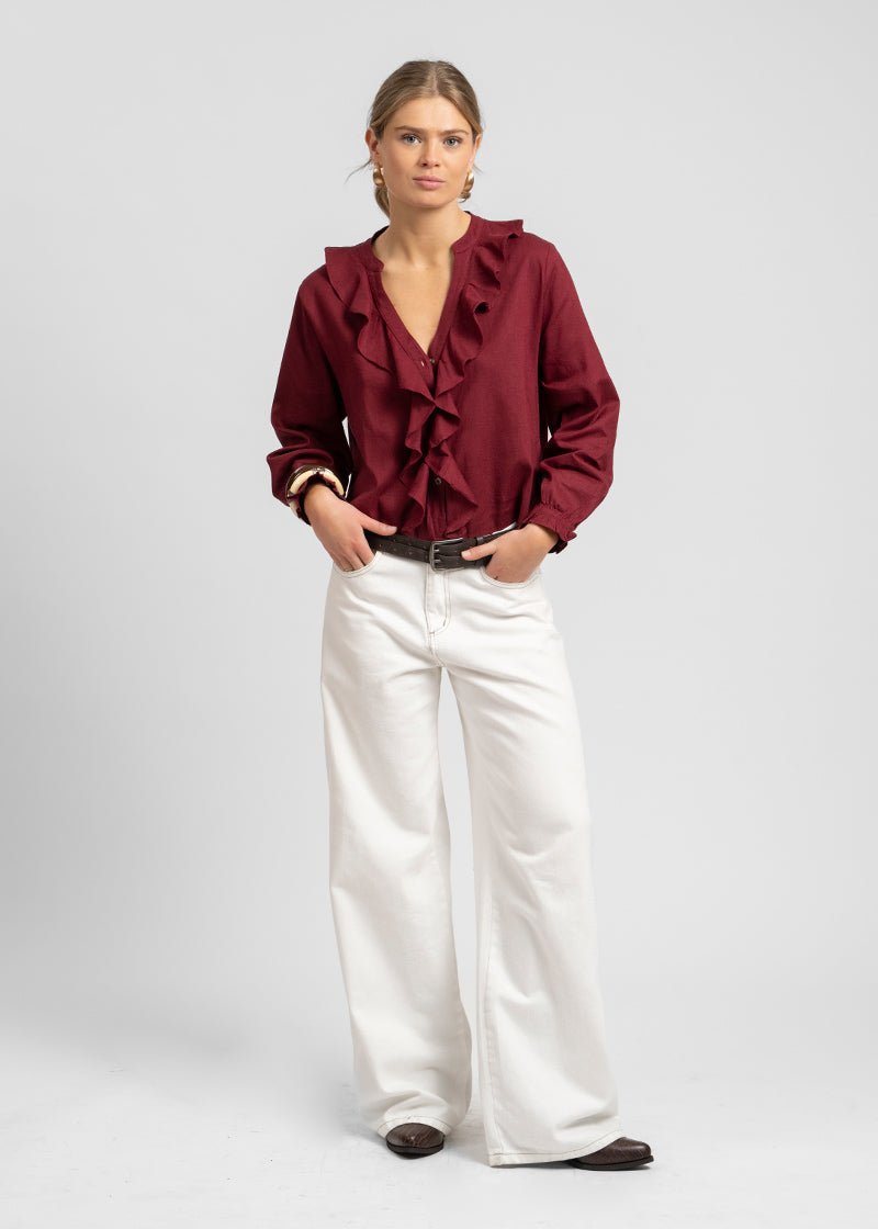 JEANS WIDE LEG TIRO ALTO JOSEFA blanco