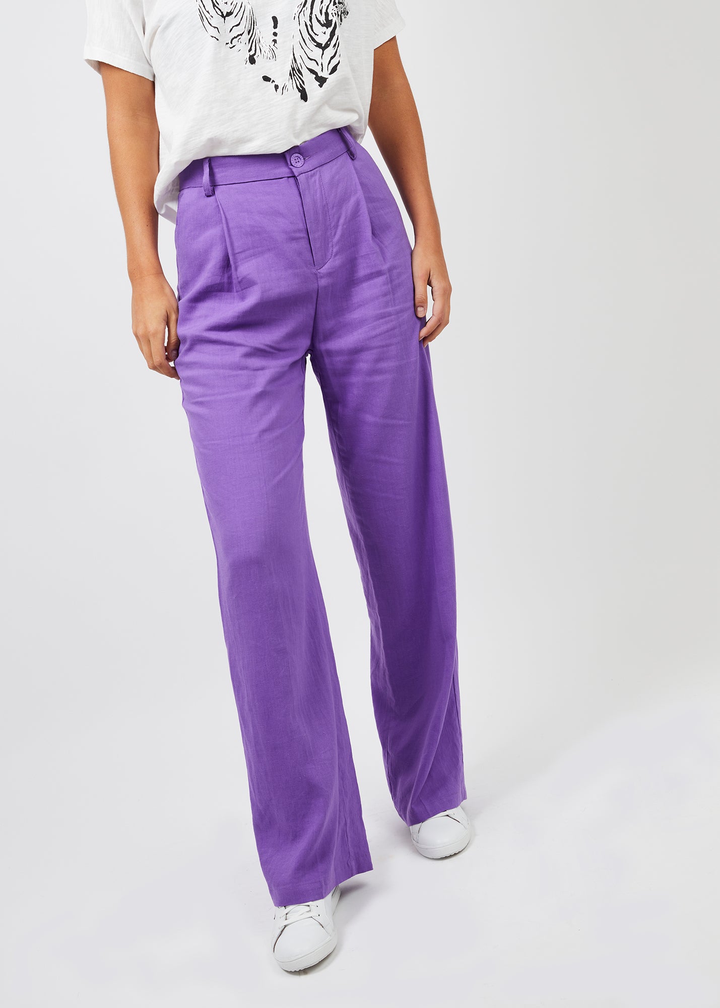 PANTALÓN VALERIA Lino morado