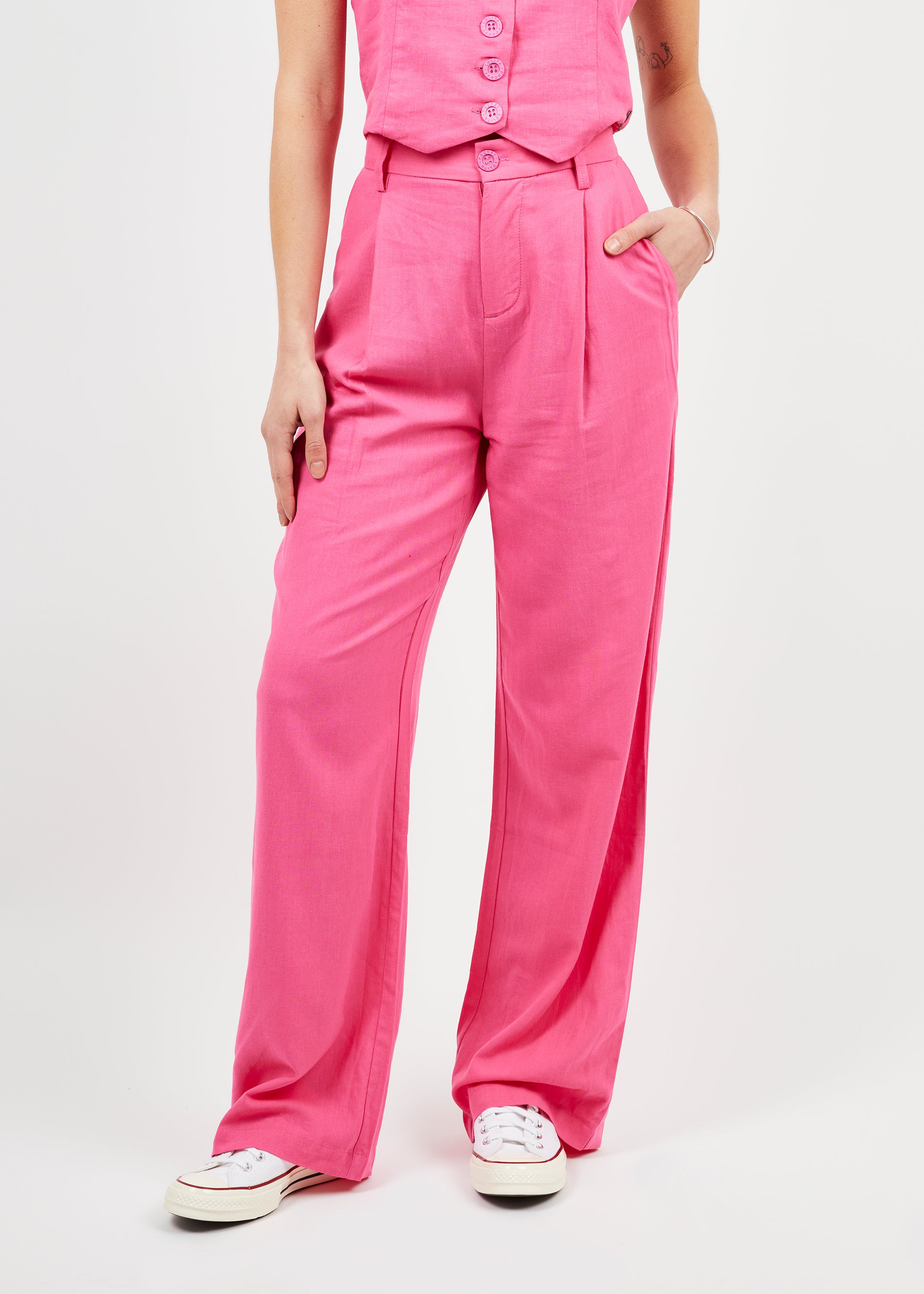 PANTALÓN VALERIA Lino rosado