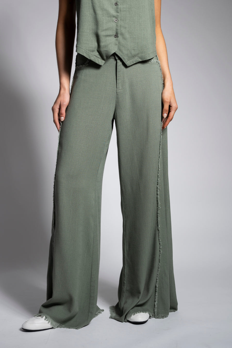 PANTALÓN ANNA FLECOS verde