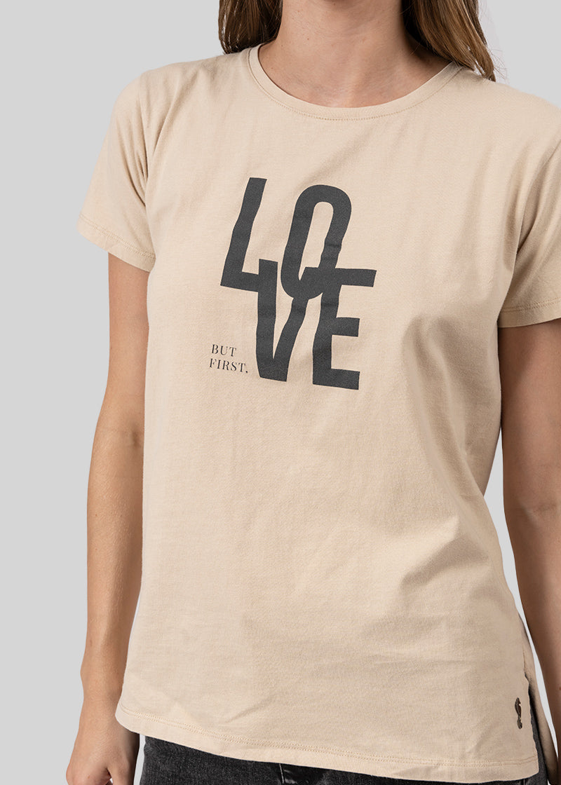 POLERA LOVE beige