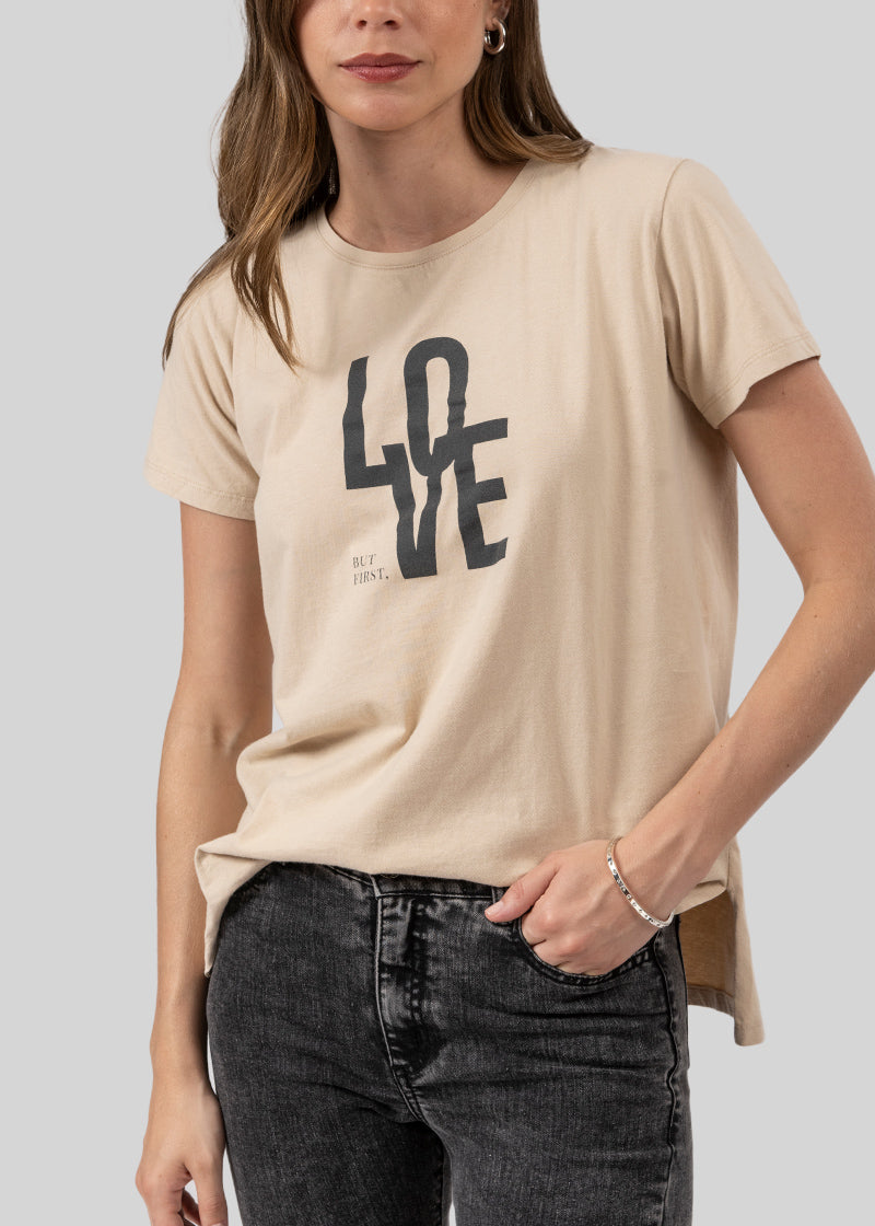 POLERA LOVE beige