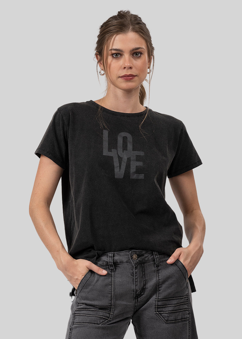 POLERA LOVE negro