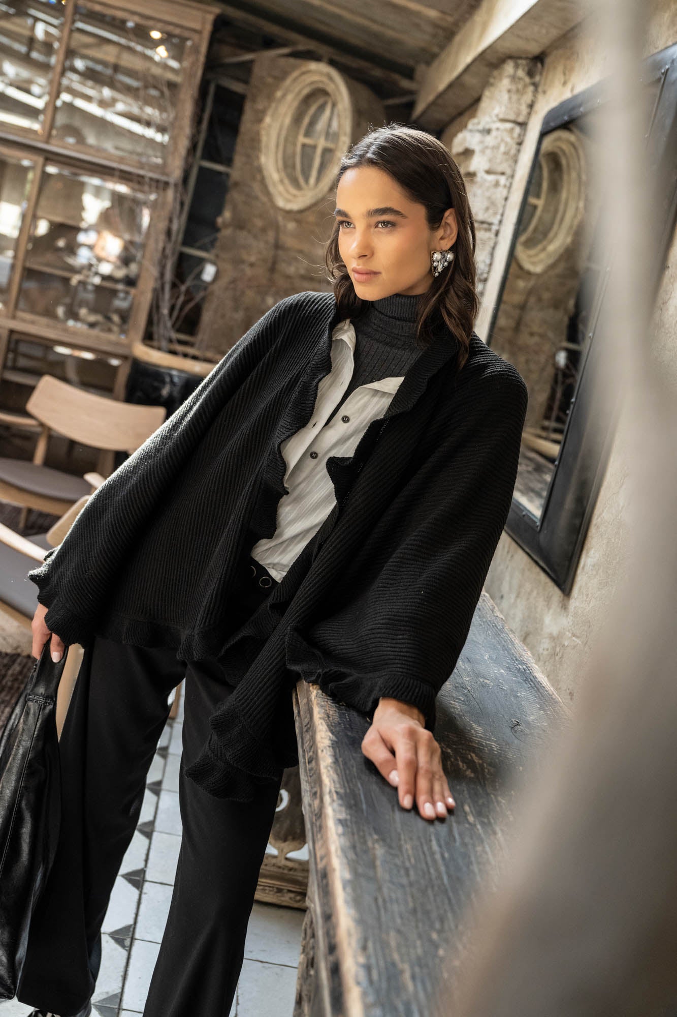 PONCHO OTTAWA negro