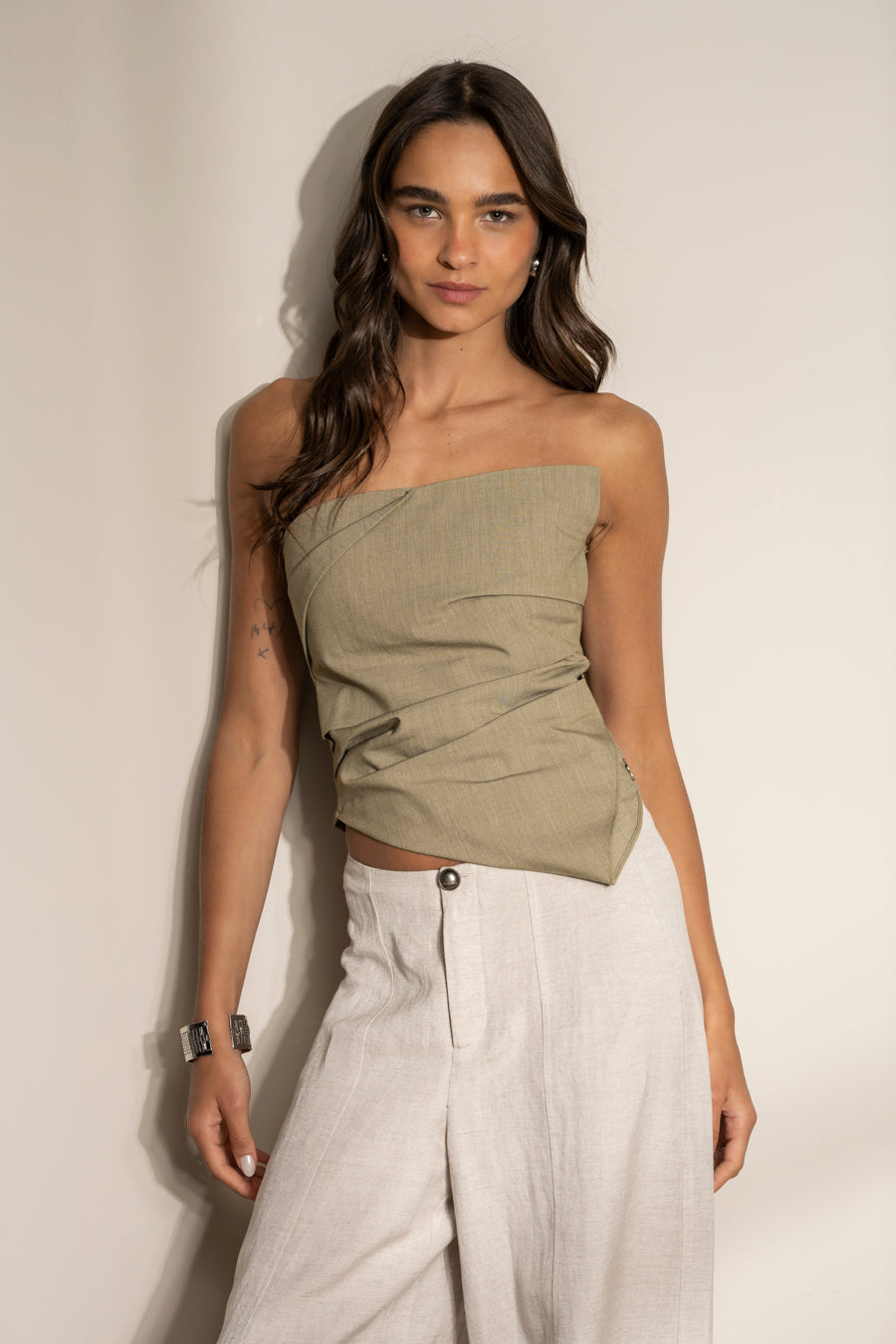STRAPLESS DELFINA verde