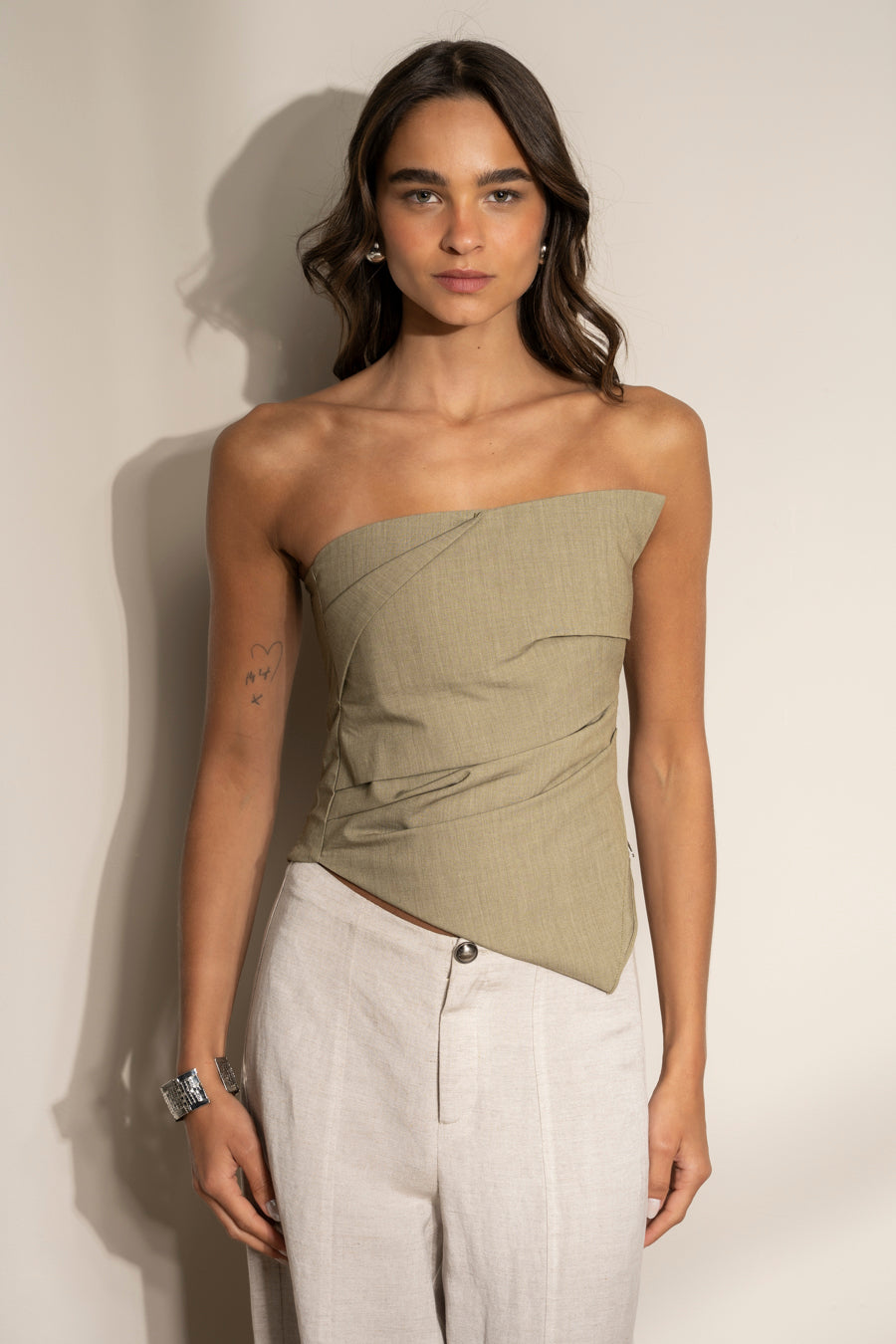STRAPLESS DELFINA verde