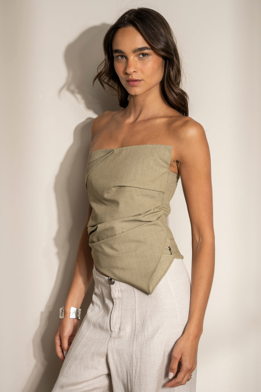 STRAPLESS DELFINA verde