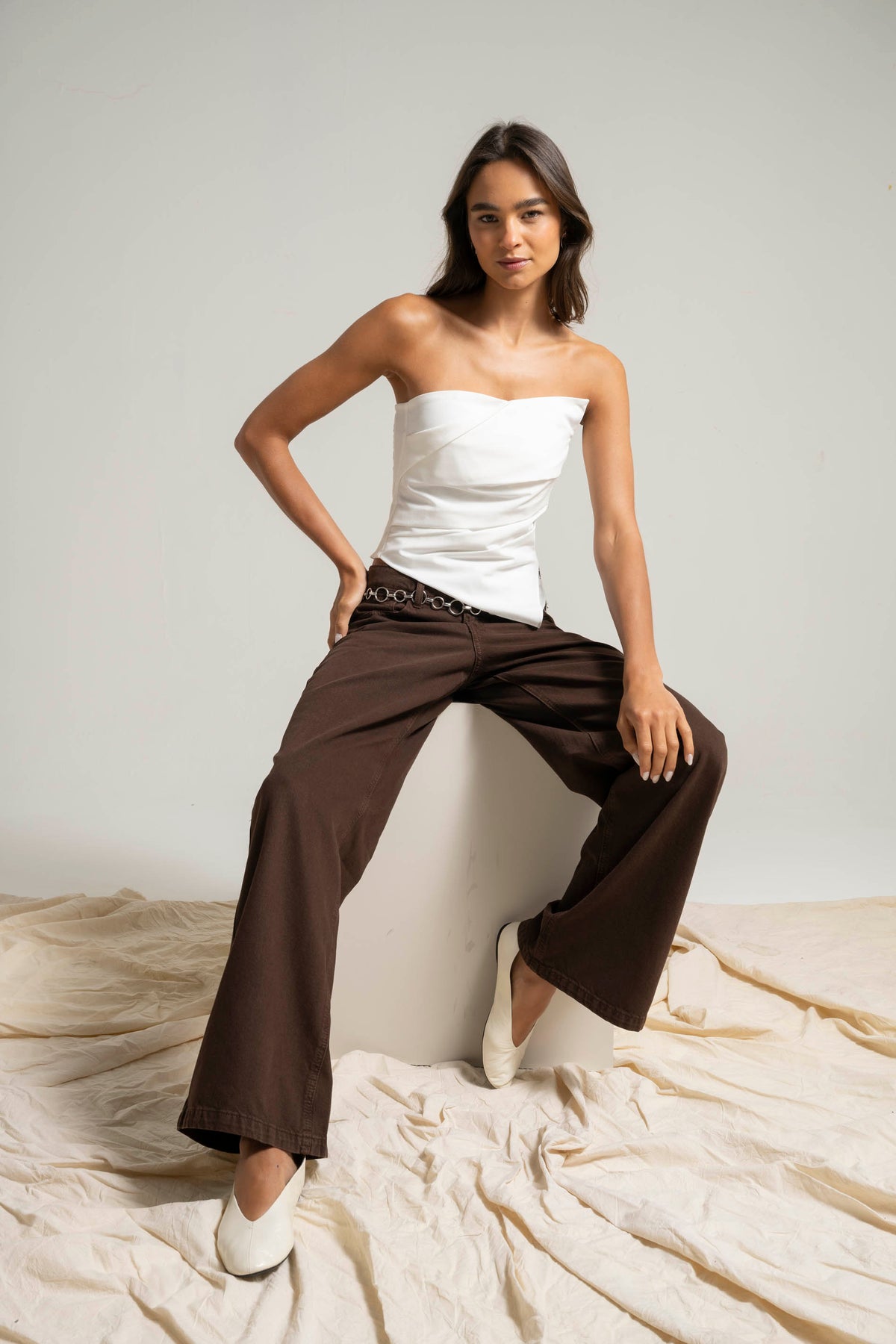STRAPLESS DELFINA blanco