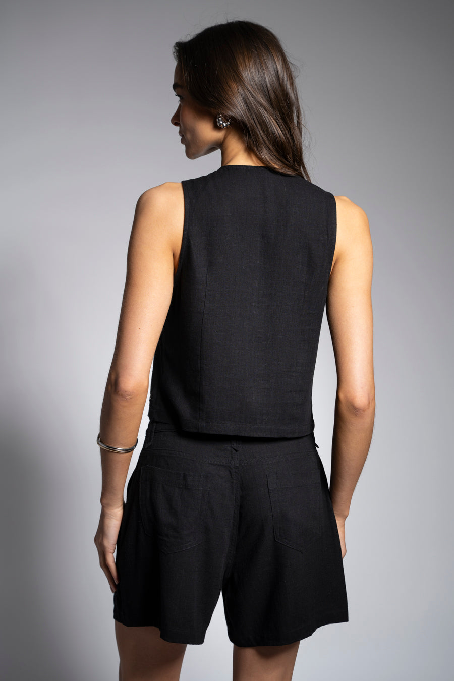 VEST PIPA Lino negro