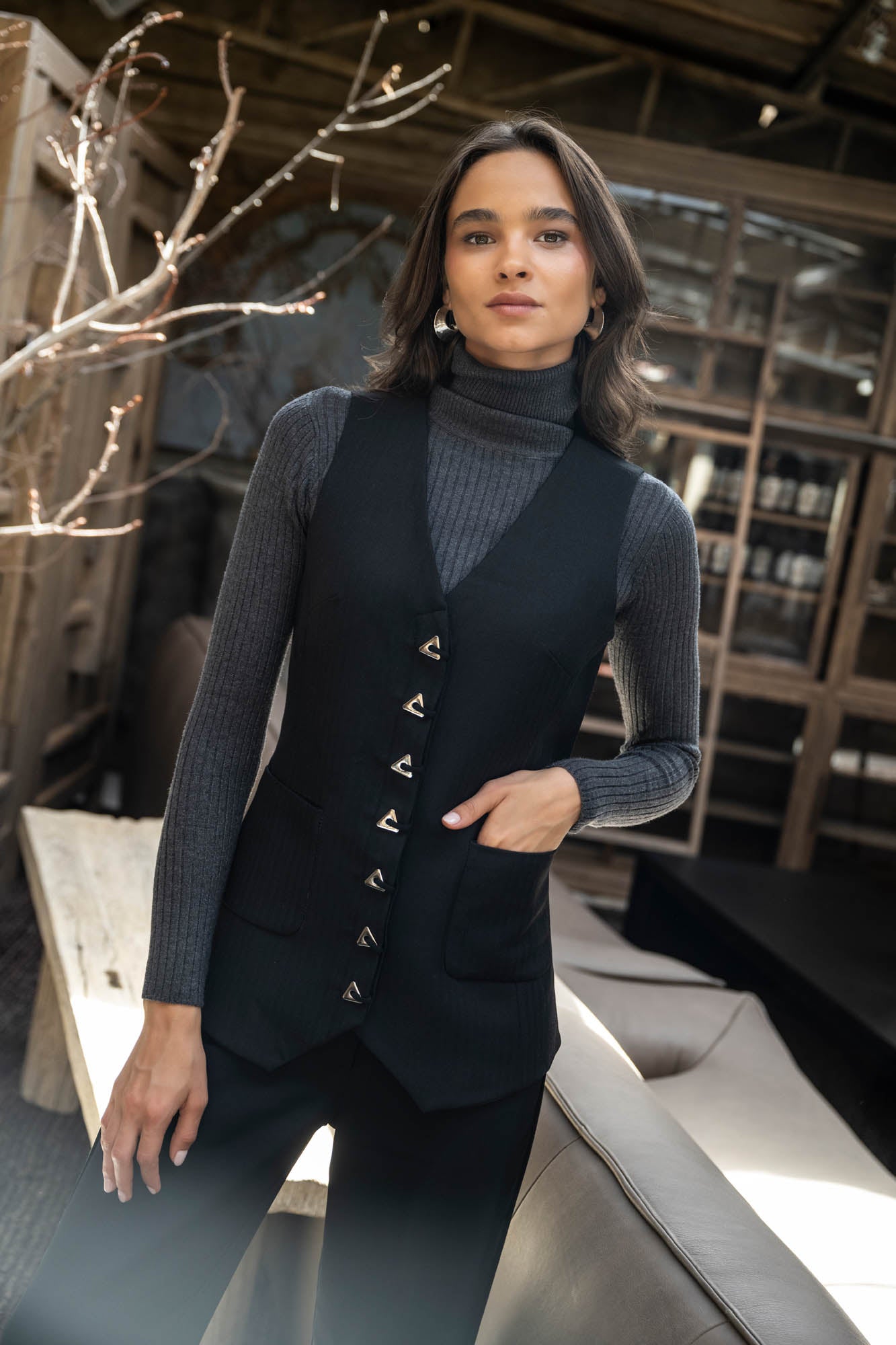 VEST MANHATTAN negro