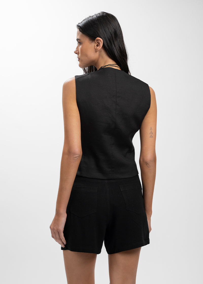 VEST AMANDA lino negro